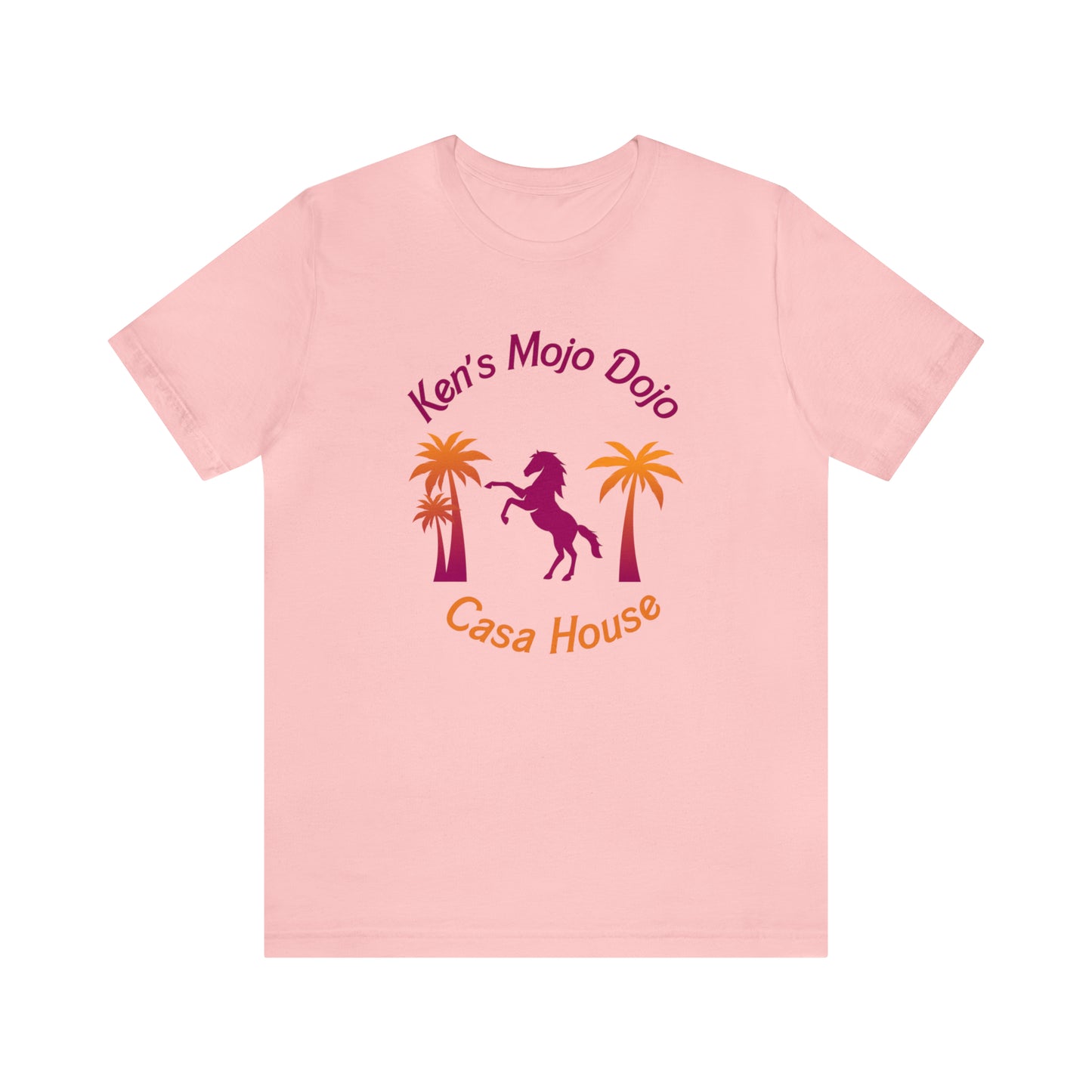 Warm Neon Palm Horse, Mojo Dojo Casa House, Unisex Jersey Short Sleeve Tee