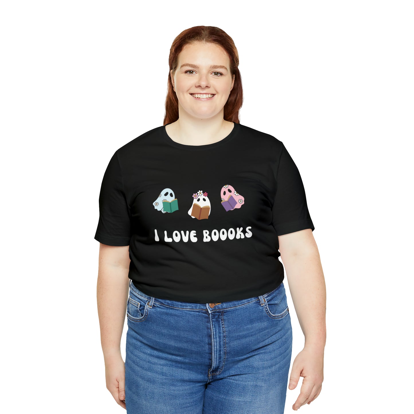 I Love Boooks Ghouls, Unisex Jersey Short Sleeve Tee