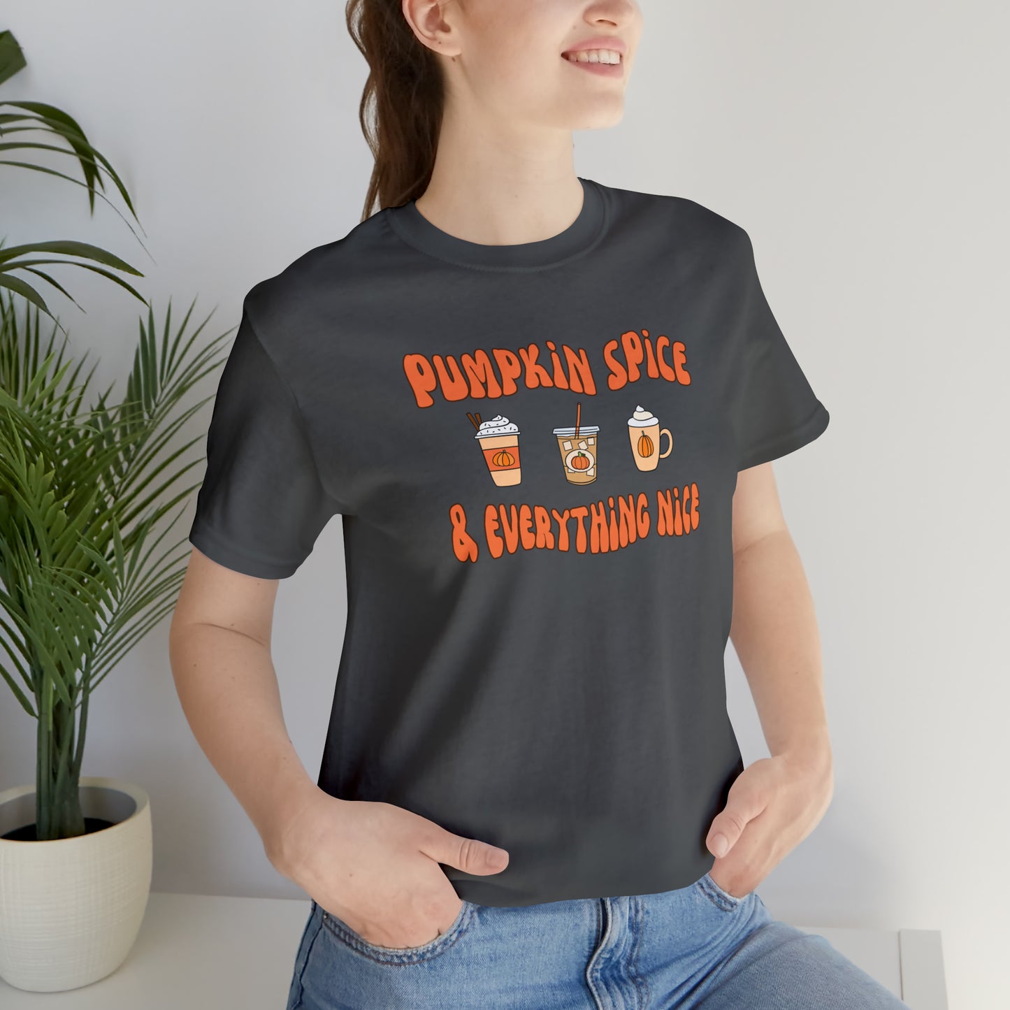 Three Pumpkin Spice, Unisex Jersey Short Sleeve Tee