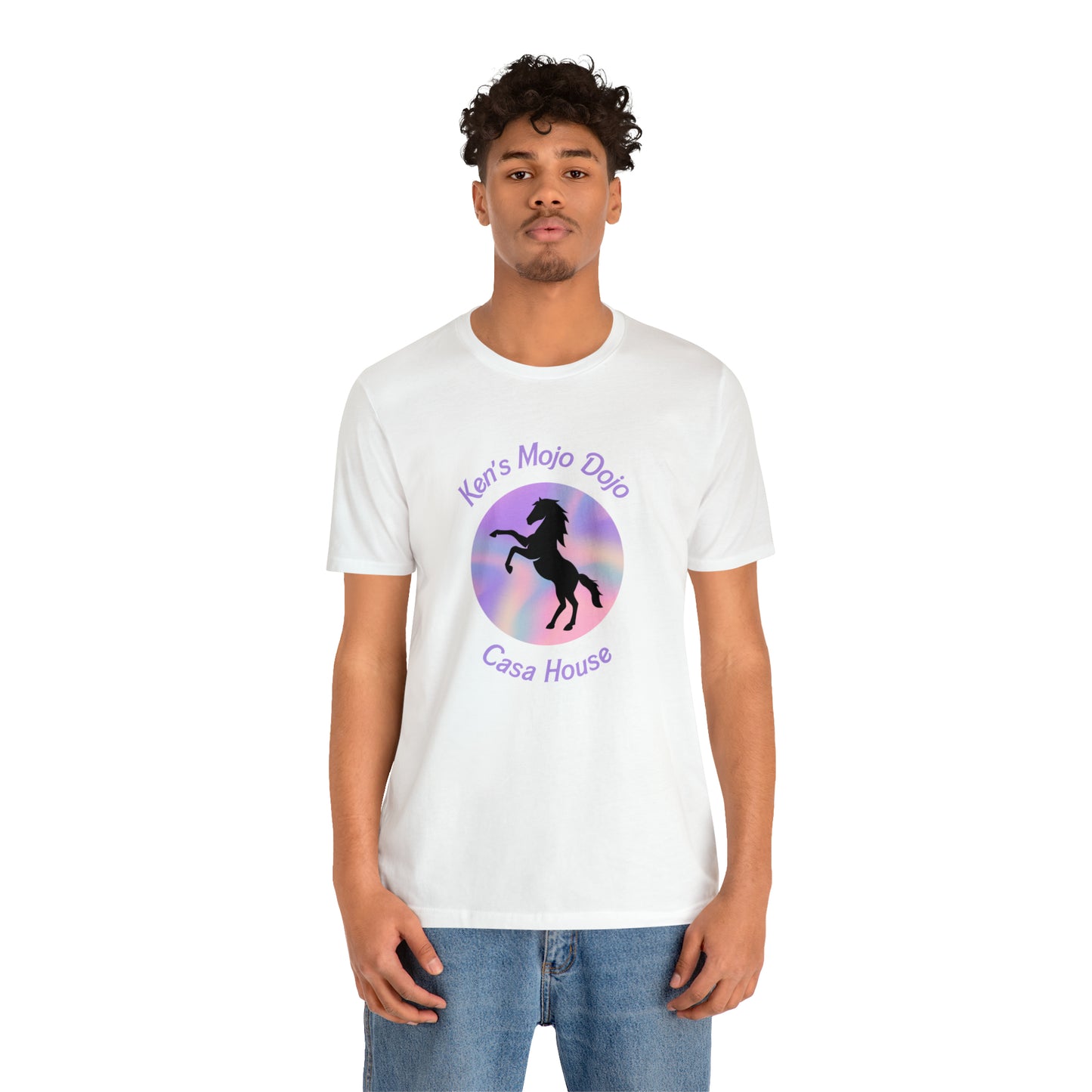 Candy Cane Horse, Mojo Dojo Casa House, Unisex Jersey Short Sleeve Tee