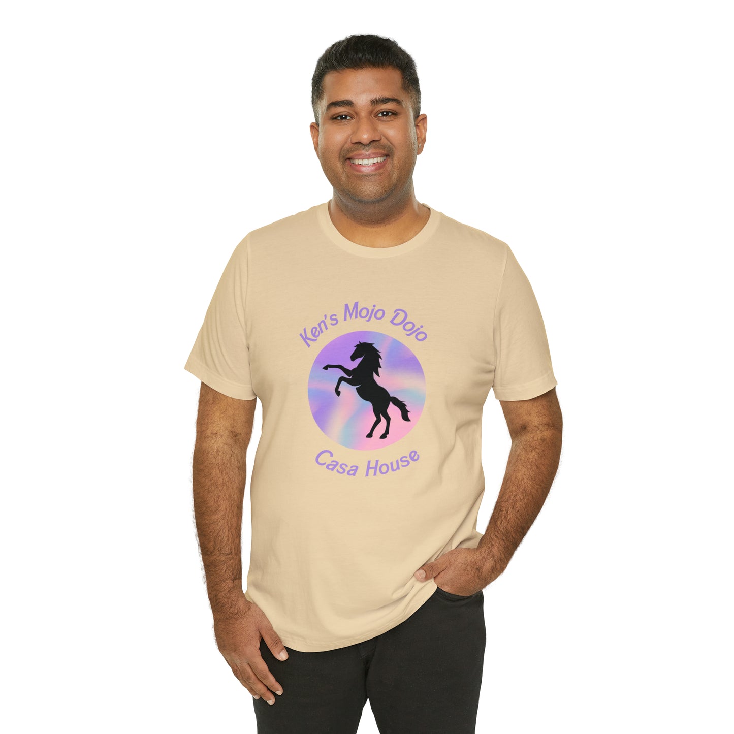Candy Cane Horse, Mojo Dojo Casa House, Unisex Jersey Short Sleeve Tee