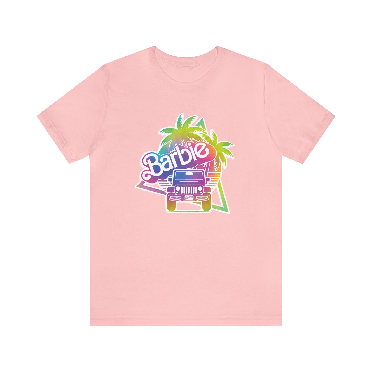 Tie dye 1, Beep Beep Barbie Jeep, Unisex Jersey Short Sleeve Tee