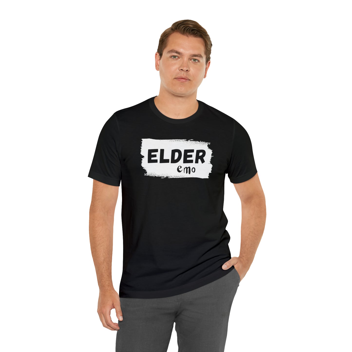 WHITE LETTER Elder Emo, Unisex Jersey Short Sleeve Tee