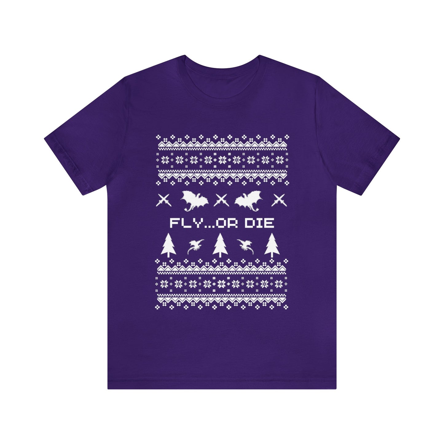 8-bit Fair Isle Dragon Christmas - Version 2 - Unisex T-shirt