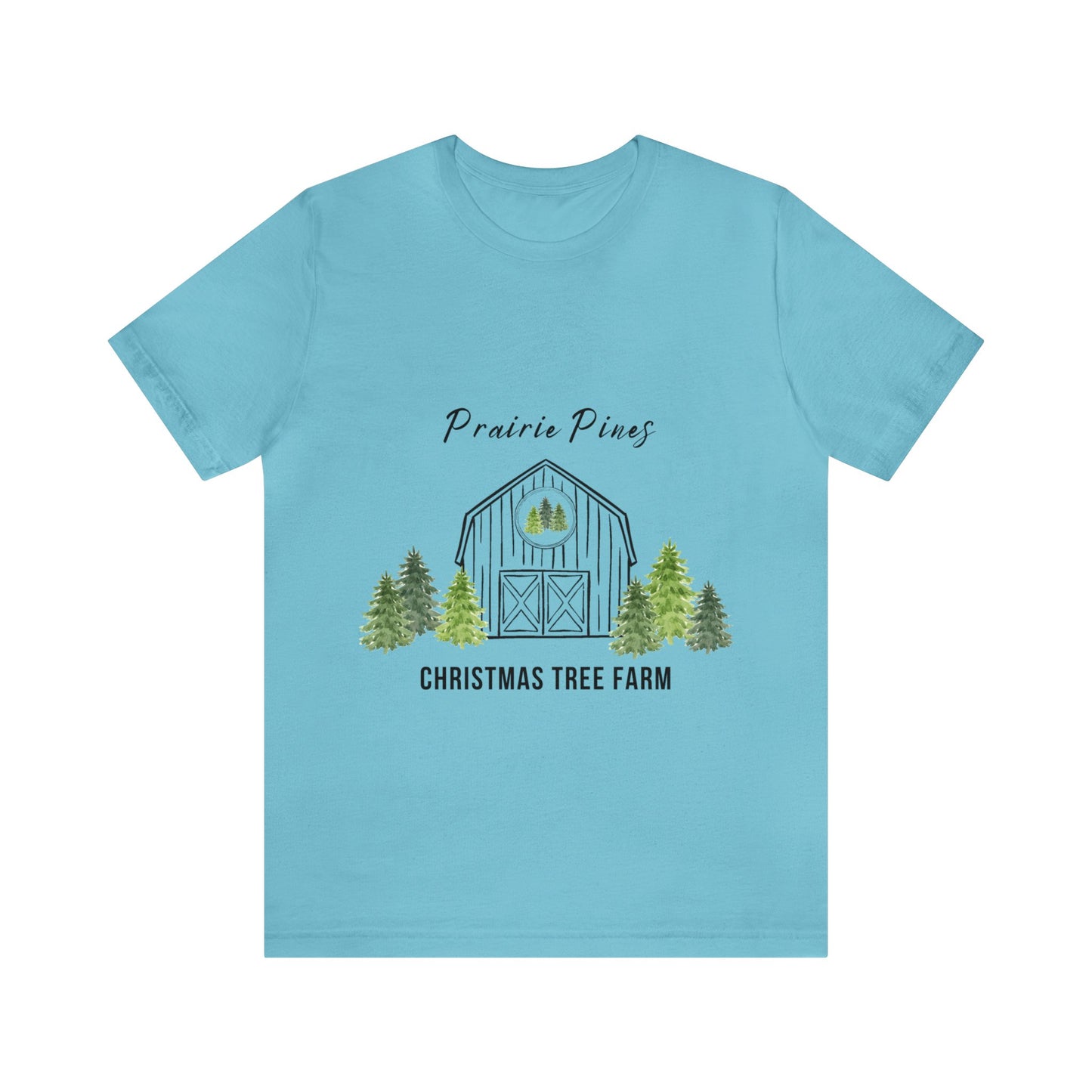 Watercolor Trees Prairie Pines Black Text - no back design - Unisex T-shirt