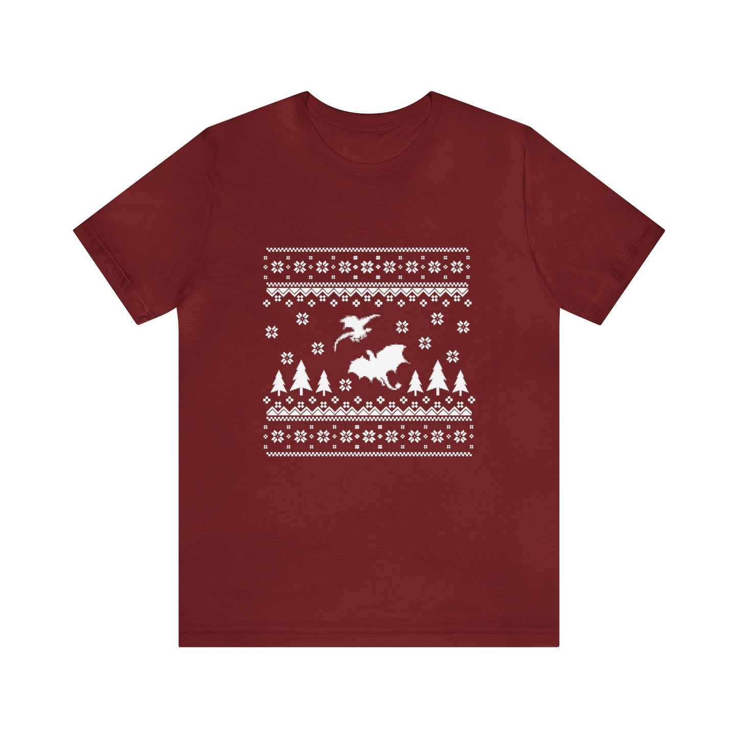 8-bit Fair Isle Dragon Christmas Version 5 - Unisex T-shirt