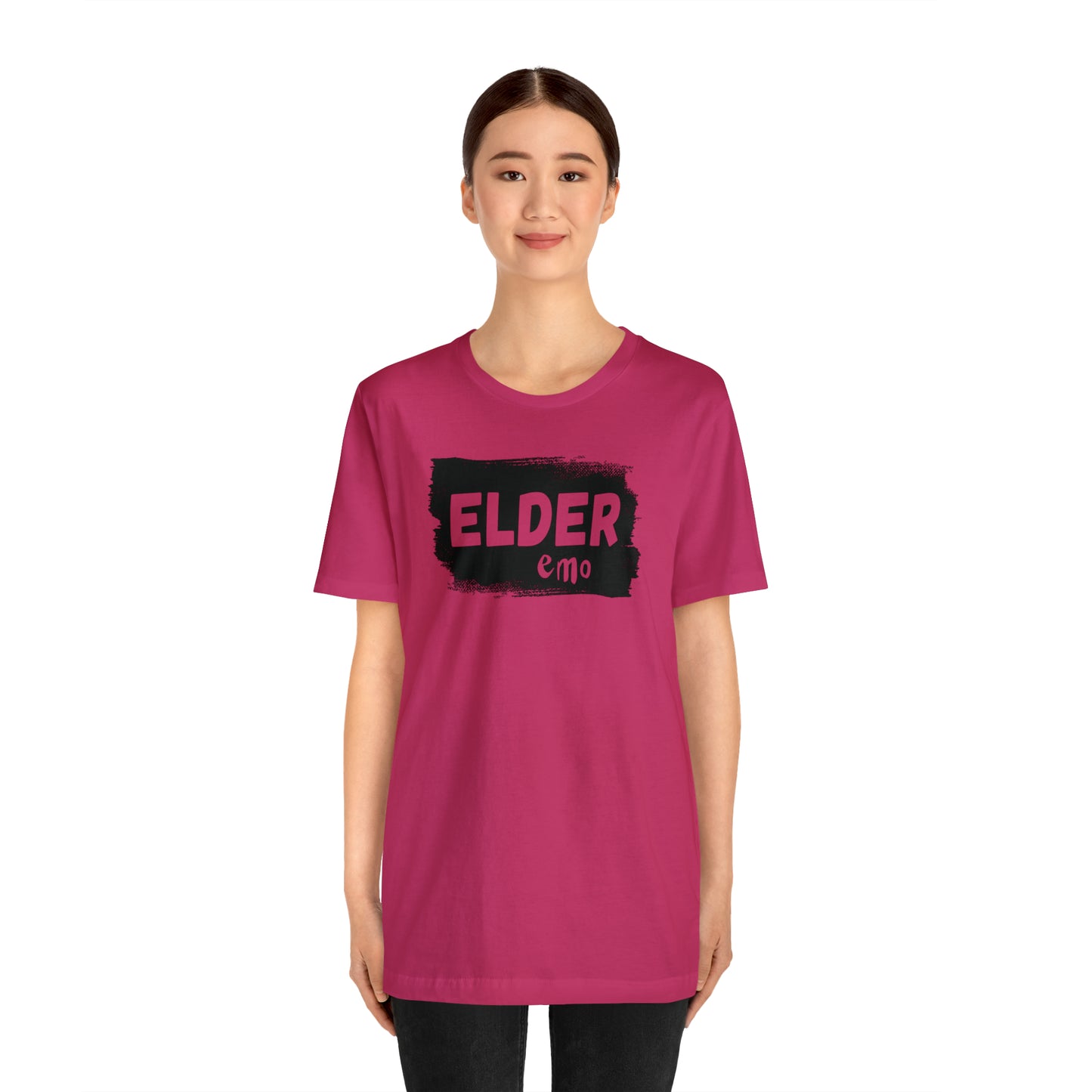 BLACK LETTER Elder Emo, Unisex Jersey Short Sleeve Tee
