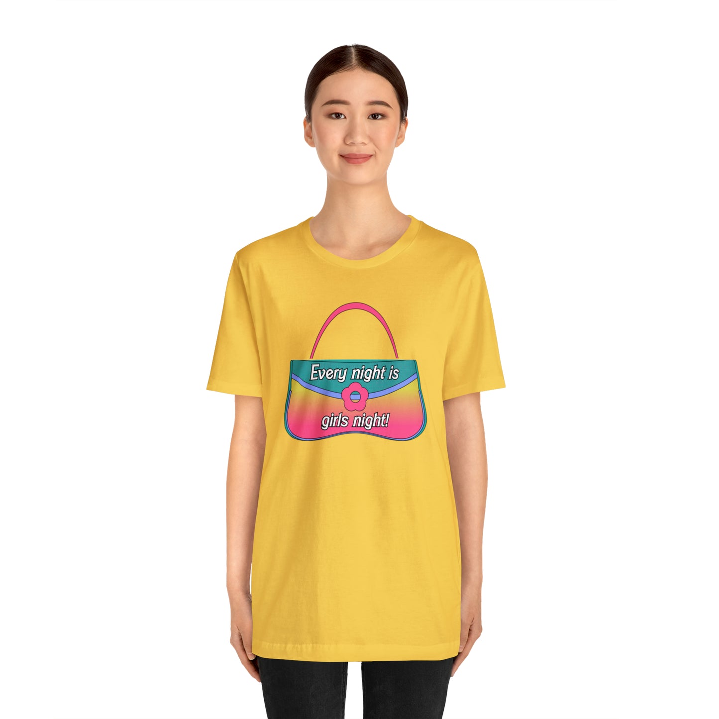 90's Purse: Every Night is Girl's Night, Unisex Jersey Short Sleeve Tee