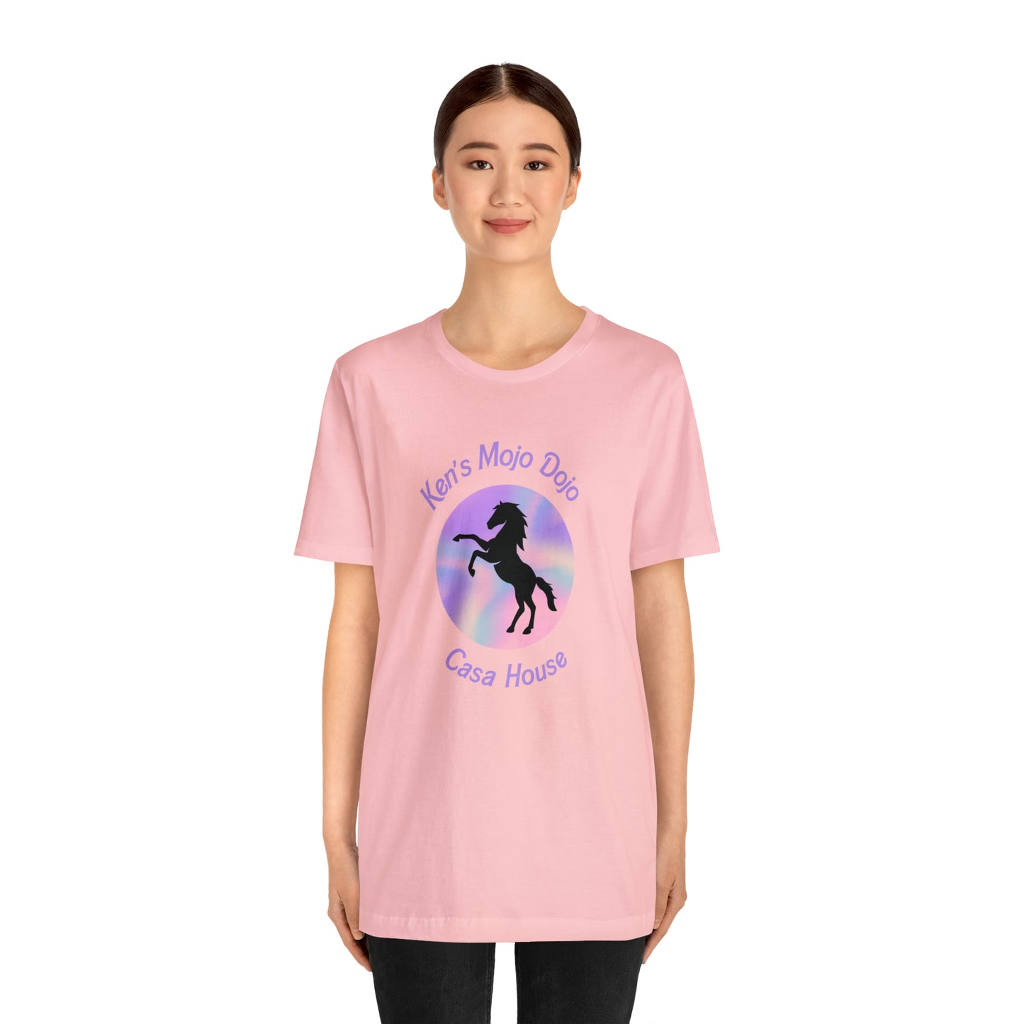 Candy Cane Horse, Mojo Dojo Casa House, Unisex Jersey Short Sleeve Tee