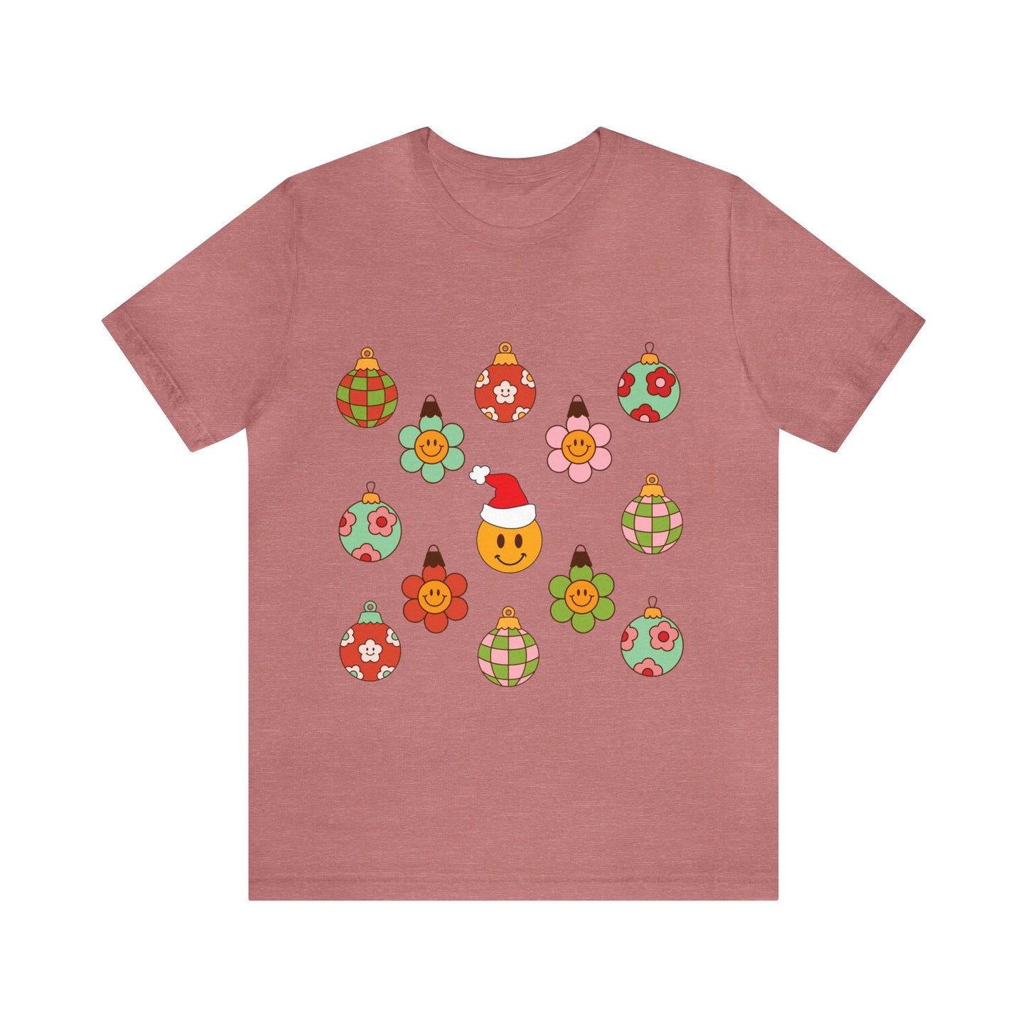 Groovy Smiley Christmas with NO back design - Unisex T-shirt