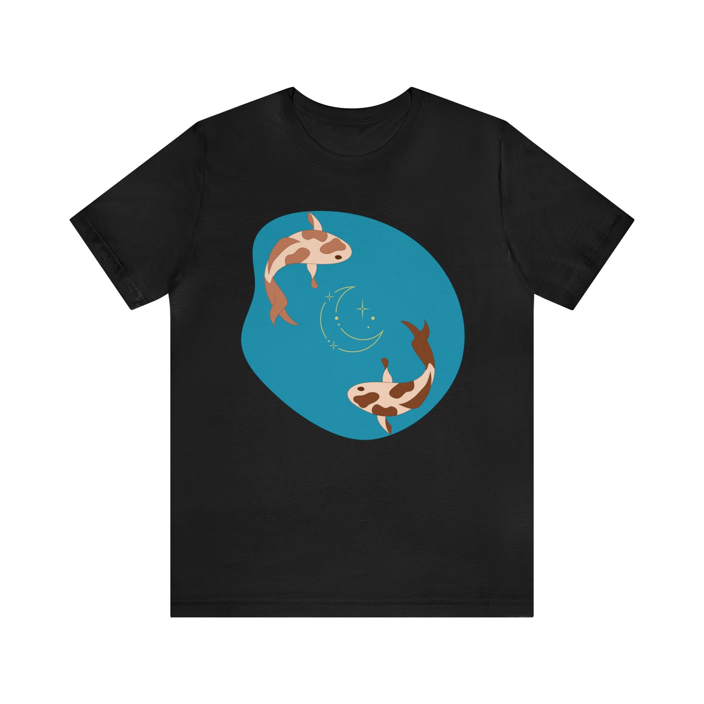 Blue Pond Moon Koi, Unisex Jersey Short Sleeve Tee