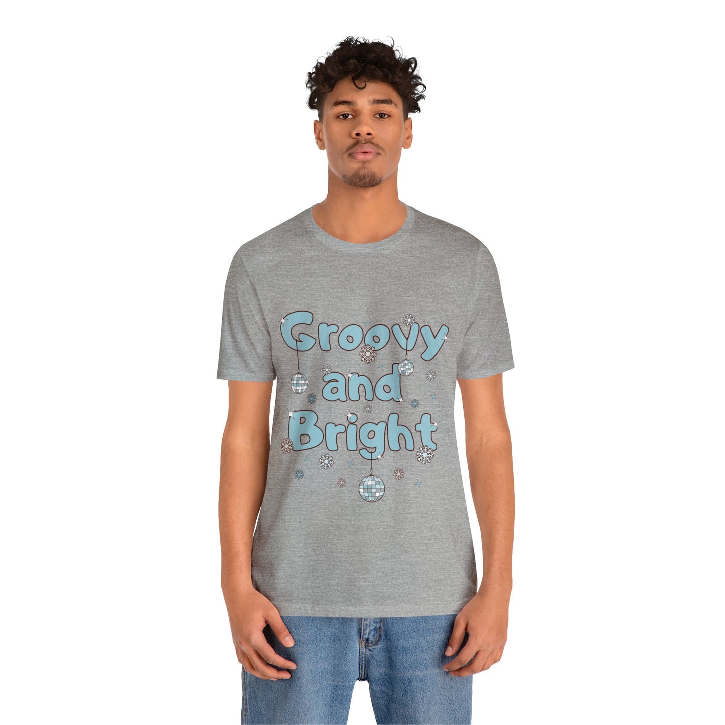 Silver and Blue - Groovy and Bright Jingle Disco Ball - Unisex T-shirt