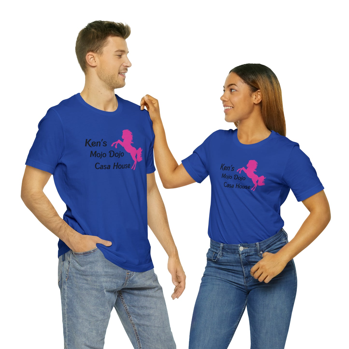 Pink Silhouette Horse, Mojo Dojo Casa House, Unisex Jersey Short Sleeve Tee