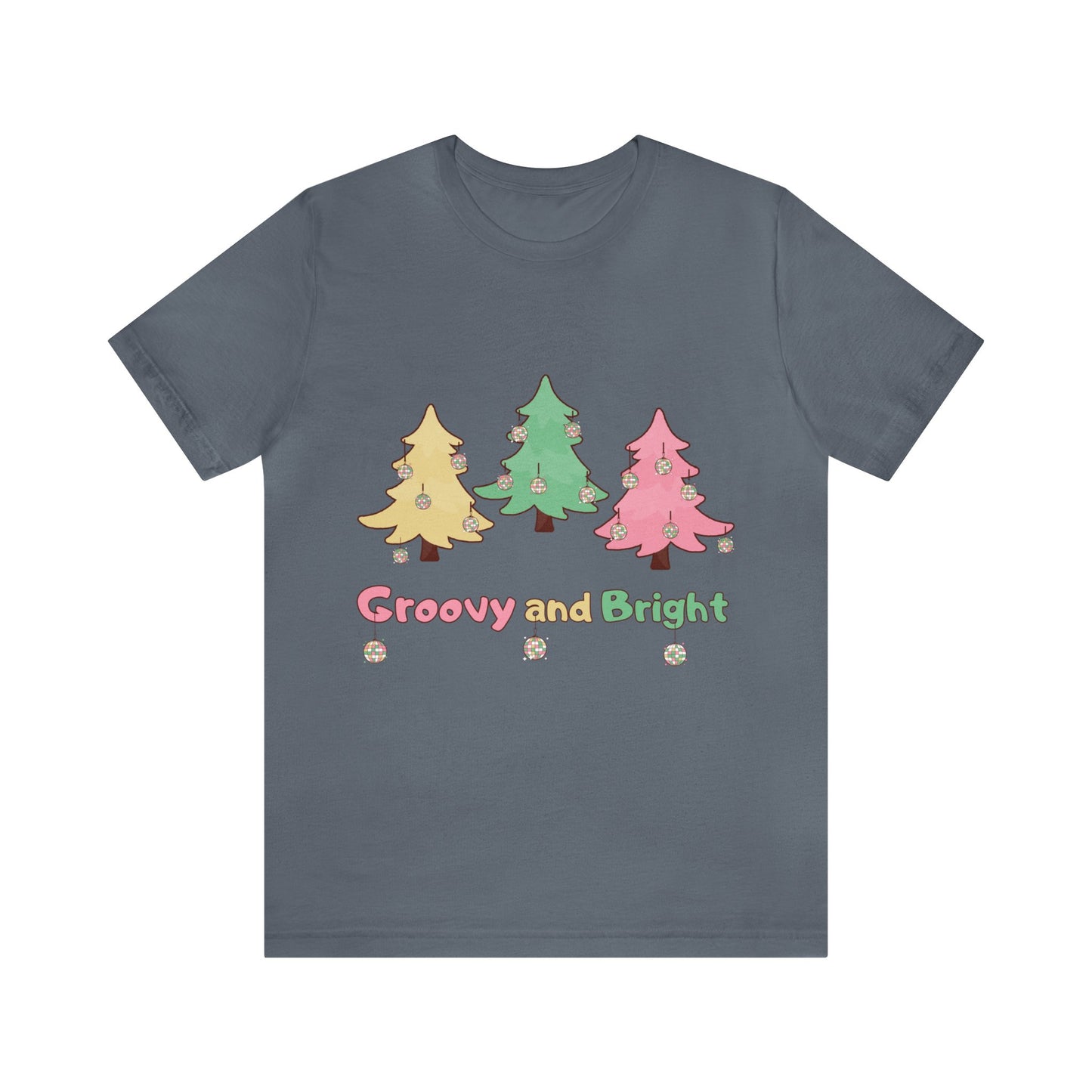Pink Trees Farm Groovy and Bright Jingle Disco Ball on back - Unisex T-shirt