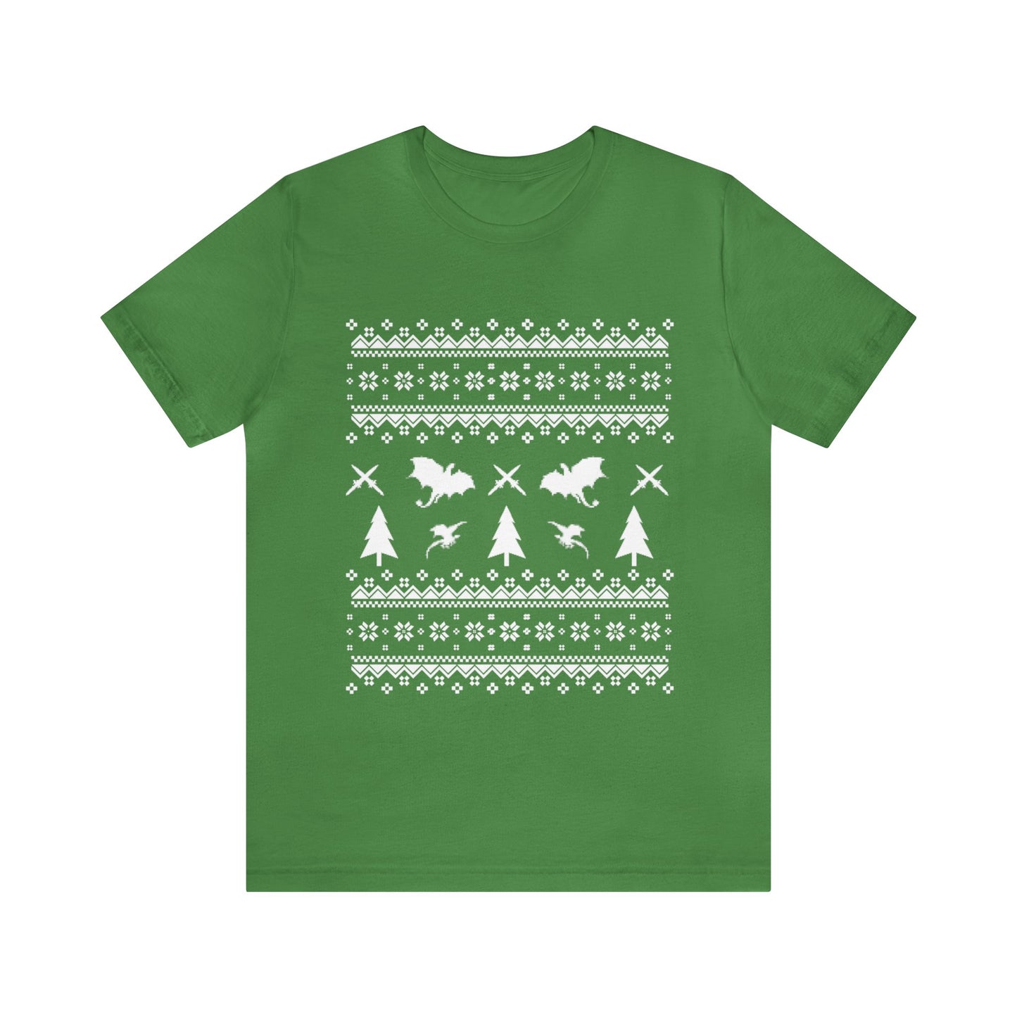 8-bit Fair Isle Dragon Christmas - Version 1 - Unisex T-shirt