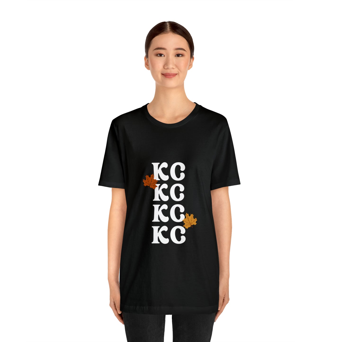 White Text - Kansas City Fall, Unisex Jersey Short Sleeve Tee