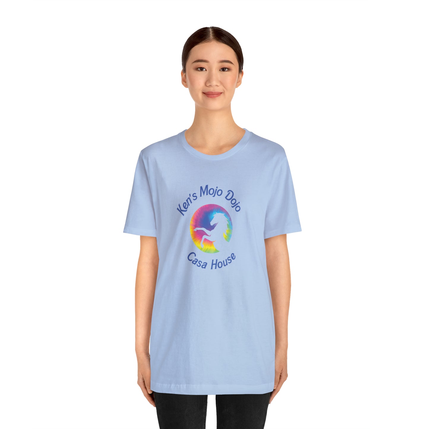 Tie Dye Moon Ken Blue, Unisex Jersey Short Sleeve Tee