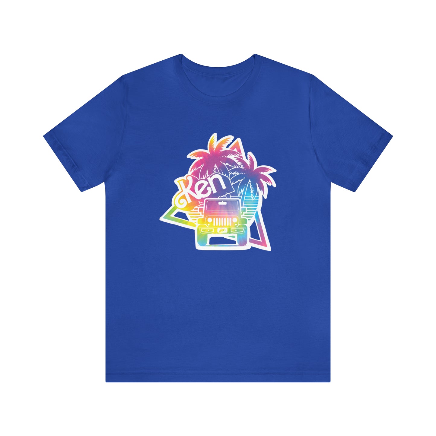 White sticker tie dye, Beep Beep KEN Jeep, Unisex Jersey Short Sleeve Tee