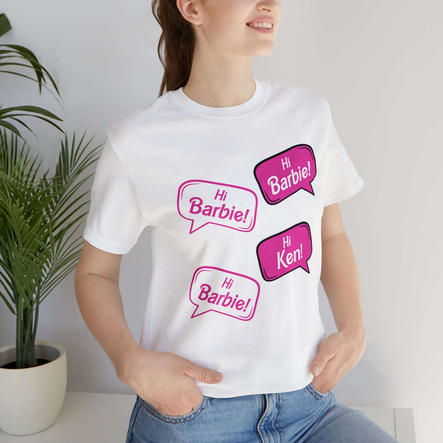 Hi Barbie Hi Ken Hi Alan, Unisex Jersey Short Sleeve Tee