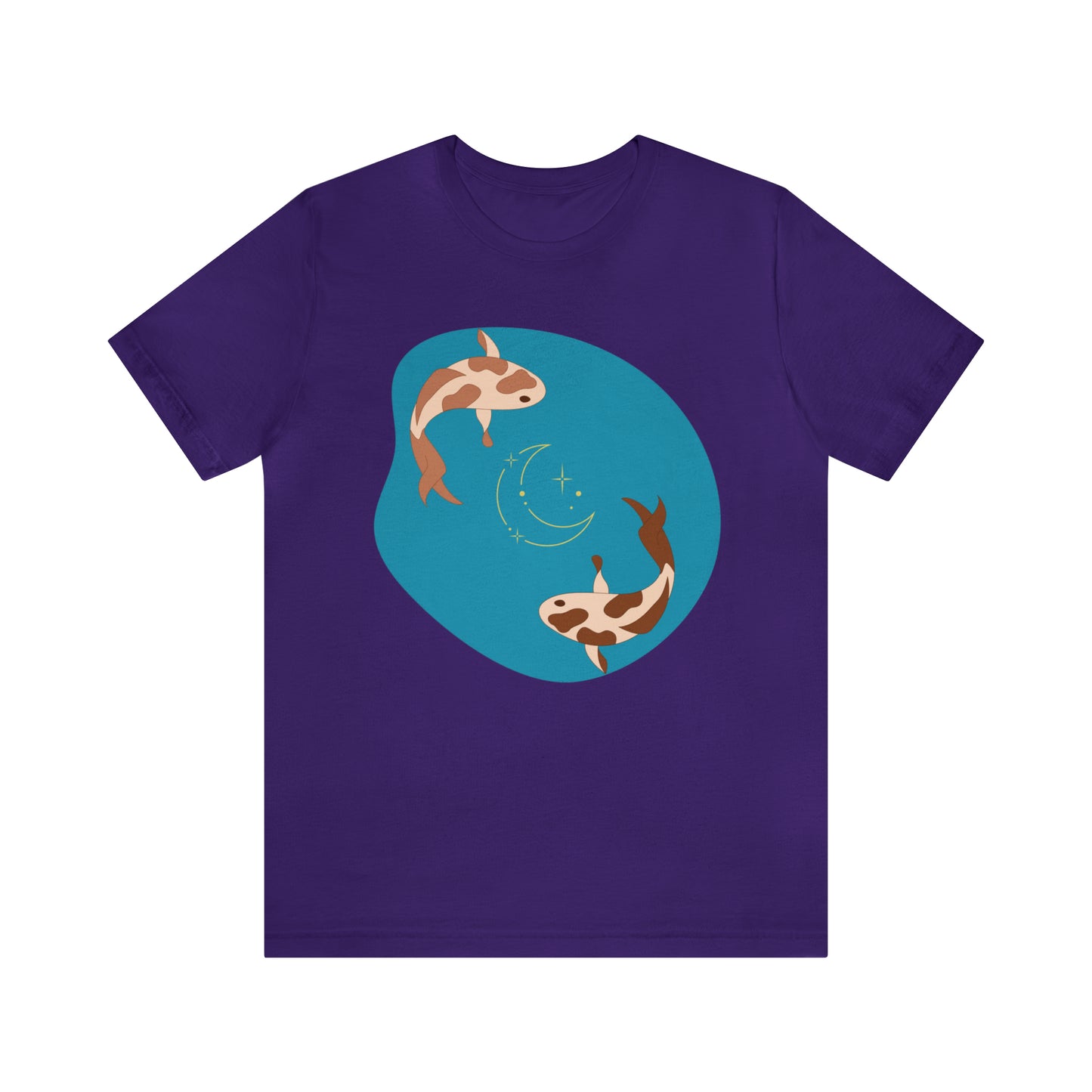 Blue Pond Moon Koi, Unisex Jersey Short Sleeve Tee