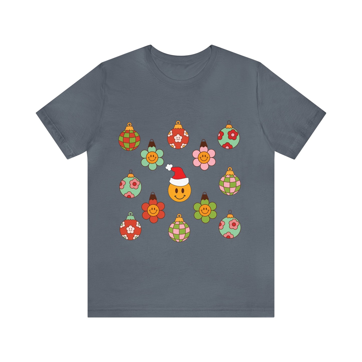 Groovy Smiley Christmas with NO back design - Unisex T-shirt
