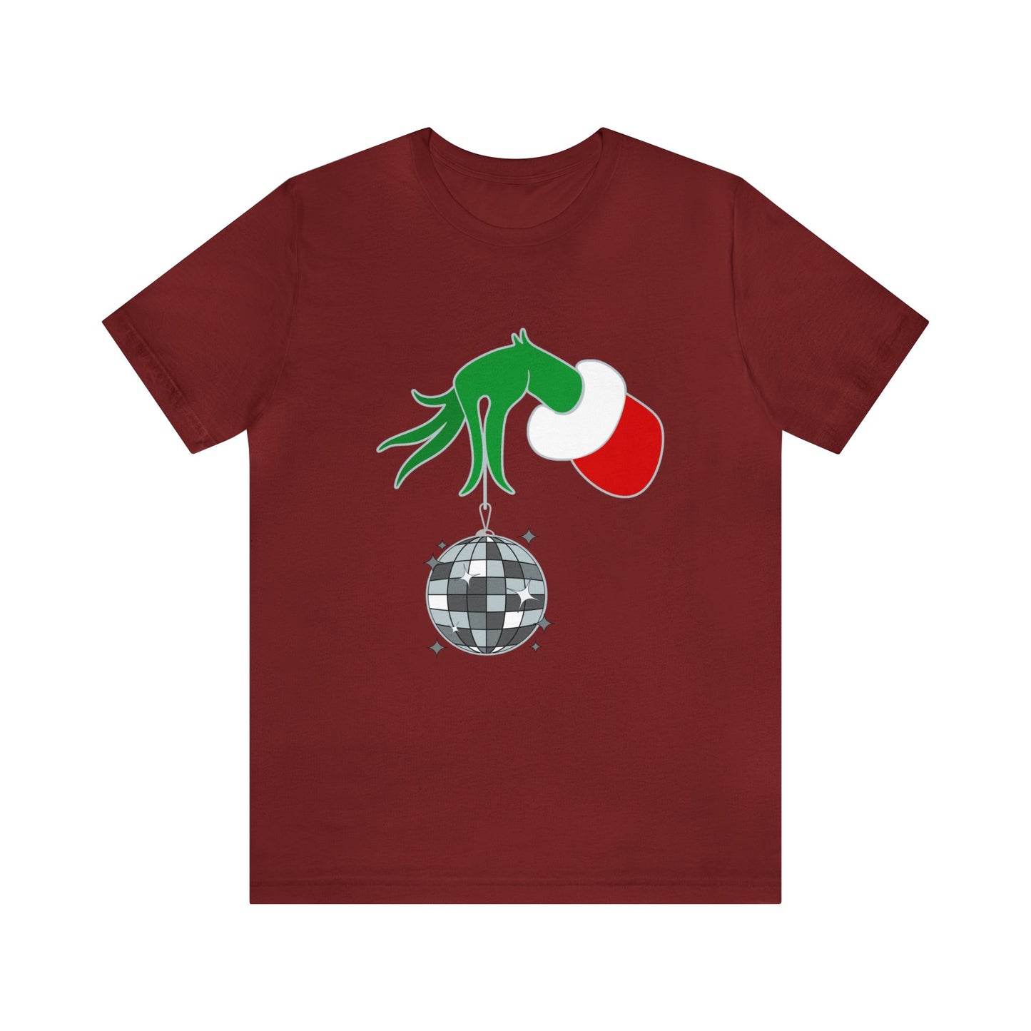 Back design - Grinchy Groovy and Bright Jingle Disco Ball - Unisex T-shirt