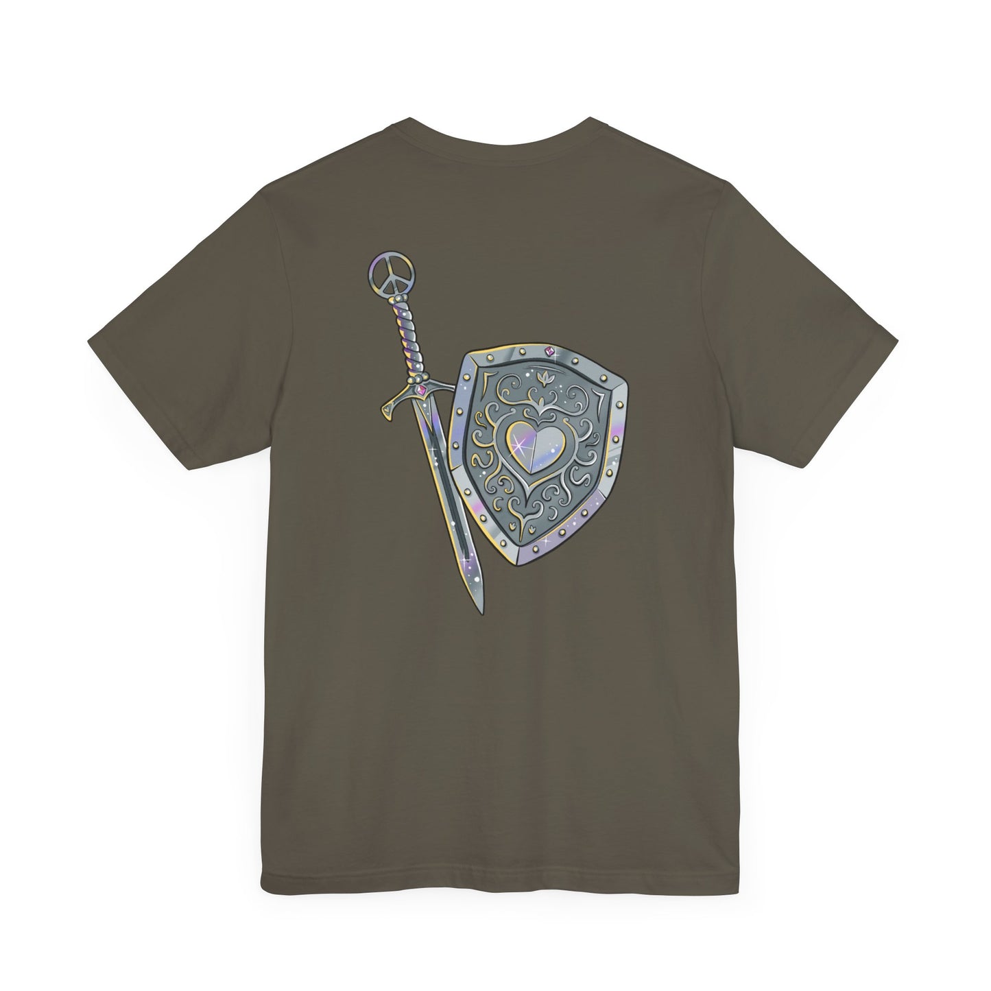 Dragons and Dungeons Pride Shield in back - Unisex Shirt