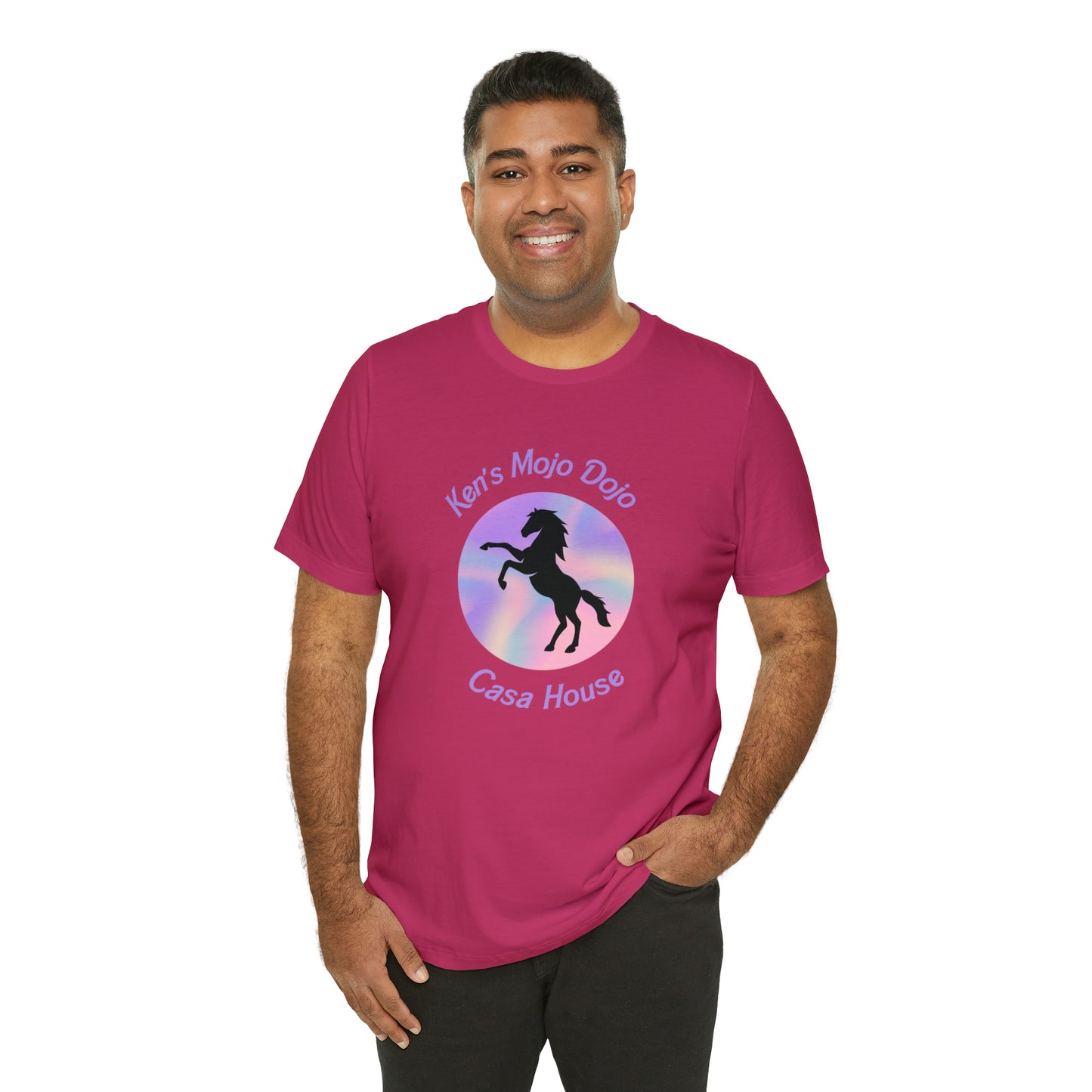 Candy Cane Horse, Mojo Dojo Casa House, Unisex Jersey Short Sleeve Tee
