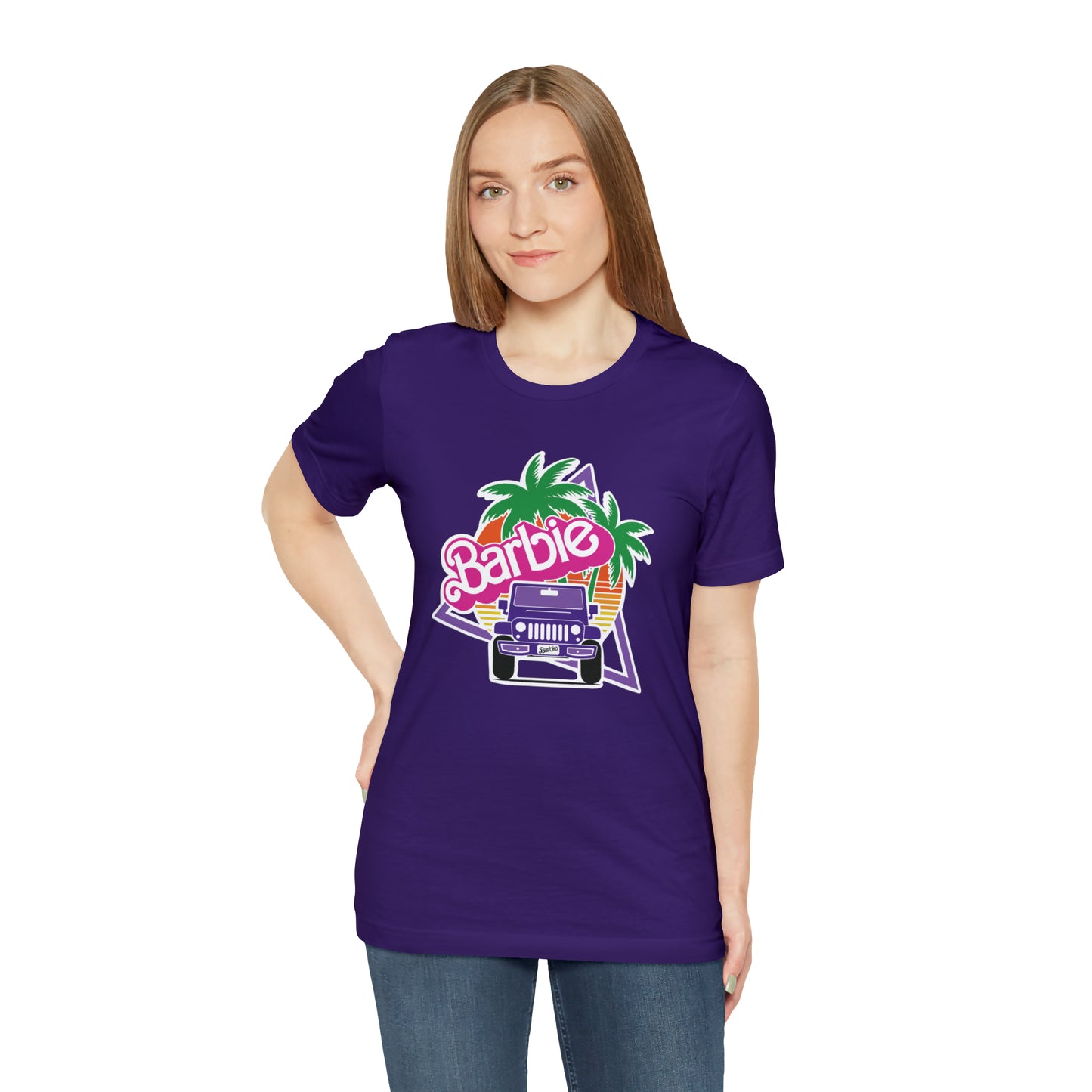 Purple jeep, Beep Beep Barbie Jeep, Unisex Jersey Short Sleeve Tee