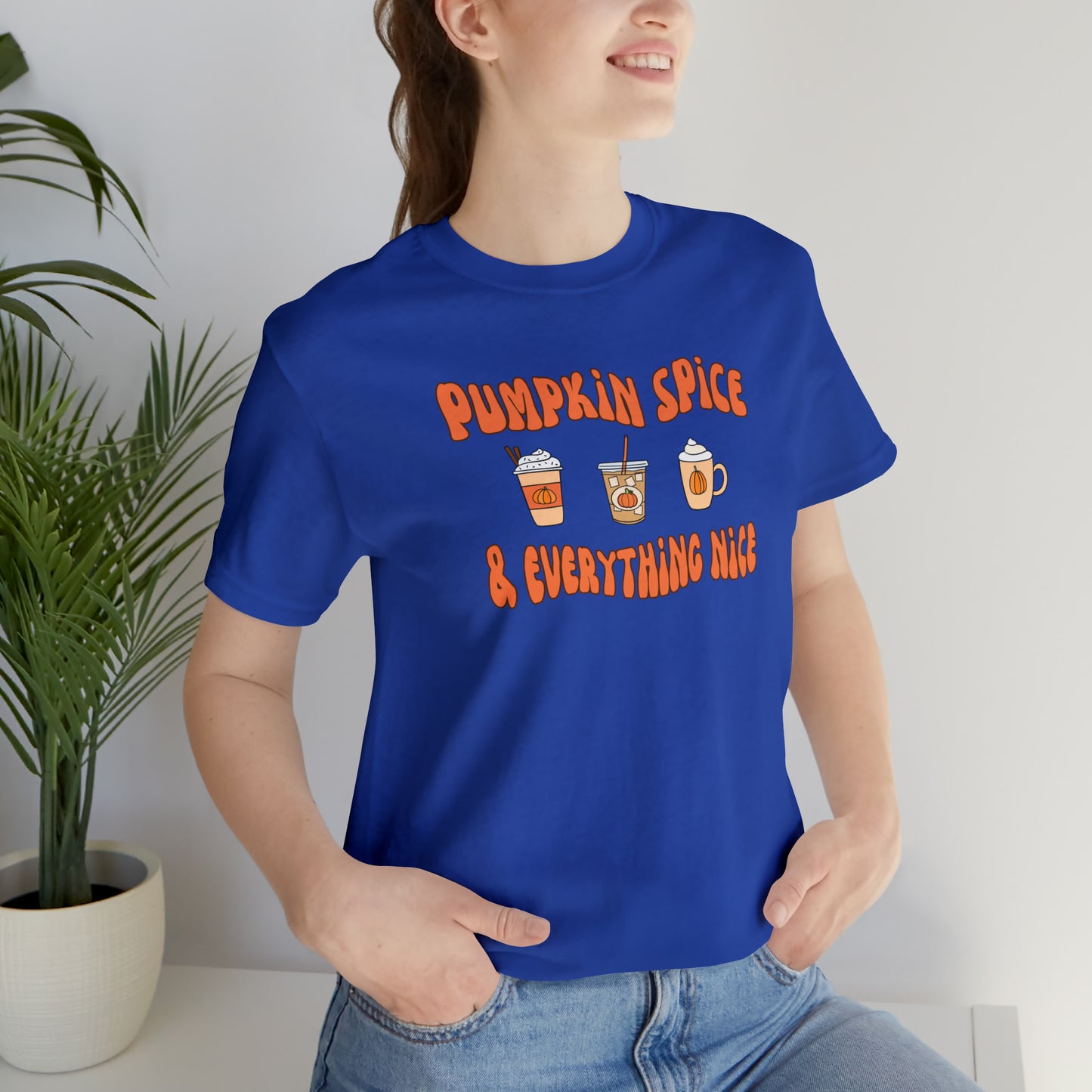 Three Pumpkin Spice, Unisex Jersey Short Sleeve Tee