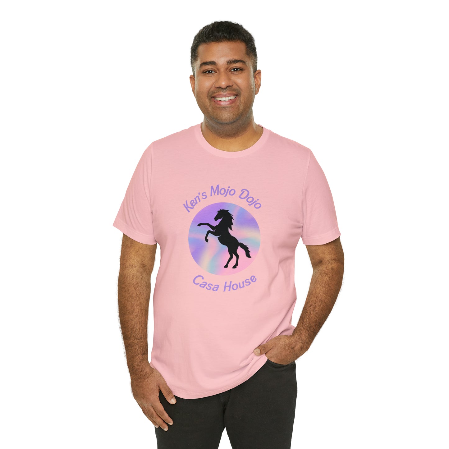 Candy Cane Horse, Mojo Dojo Casa House, Unisex Jersey Short Sleeve Tee