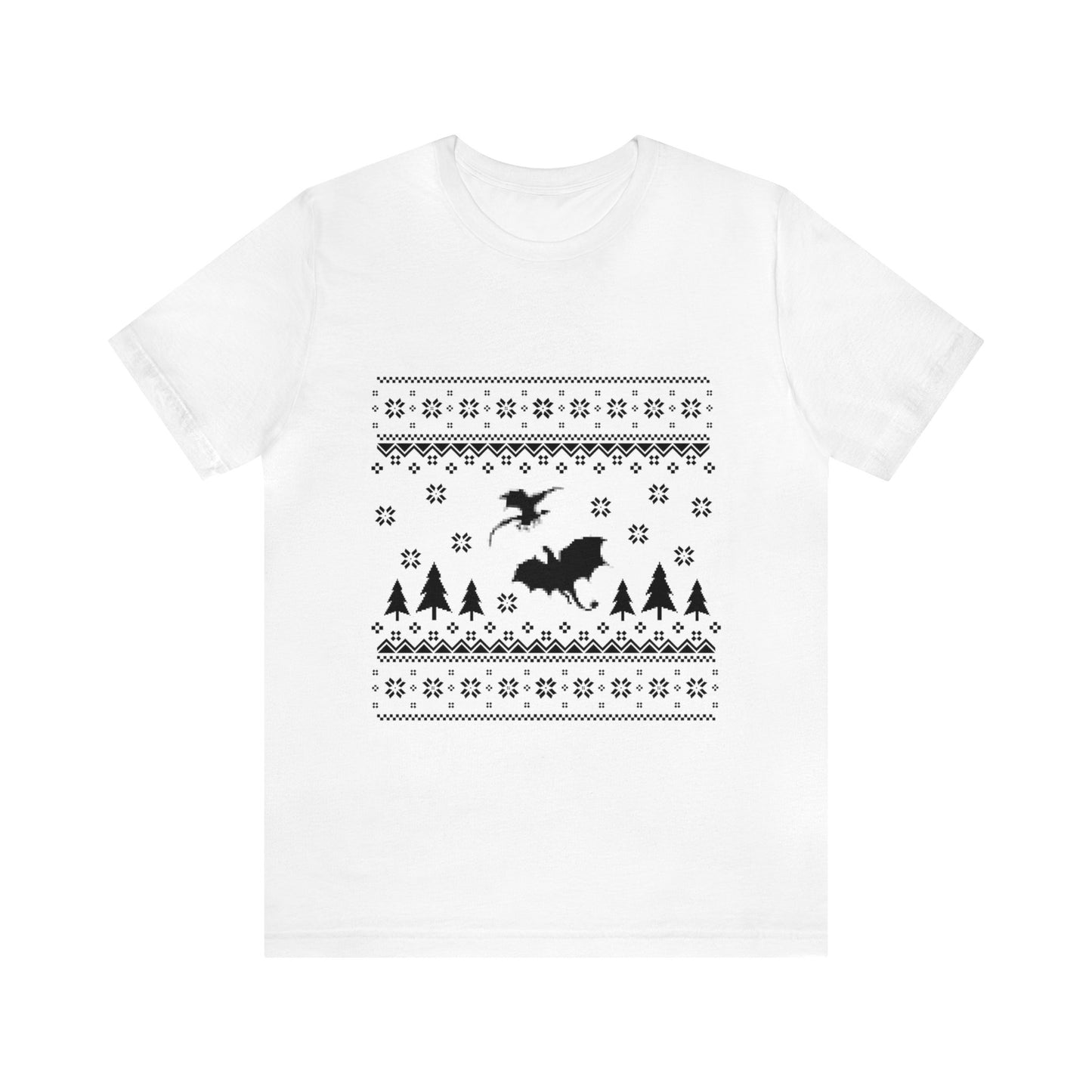 8-bit Fair Isle Dragon Christmas Version 5 - Unisex T-shirt