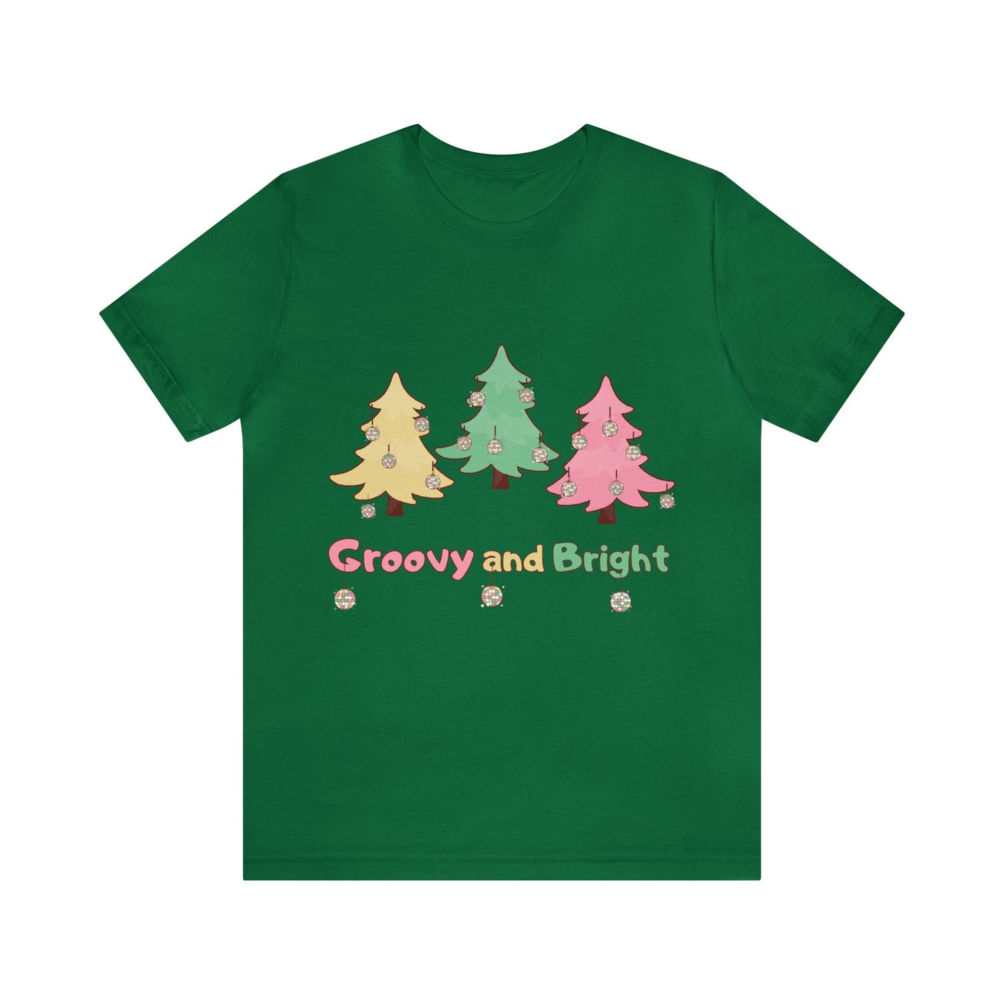 Pink Trees Farm Groovy and Bright Jingle Disco Ball on back - Unisex T-shirt