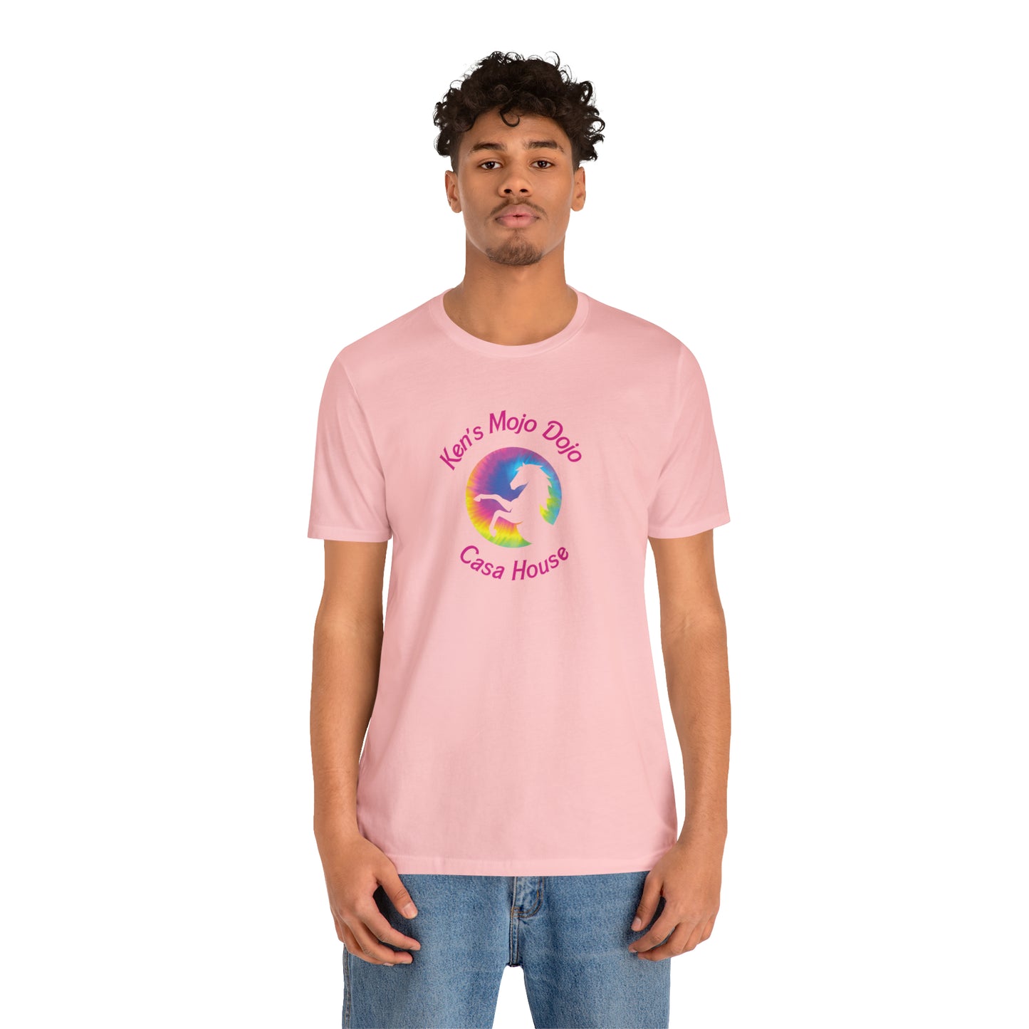 Tie Dye Moon Ken Pink, Unisex Jersey Short Sleeve Tee