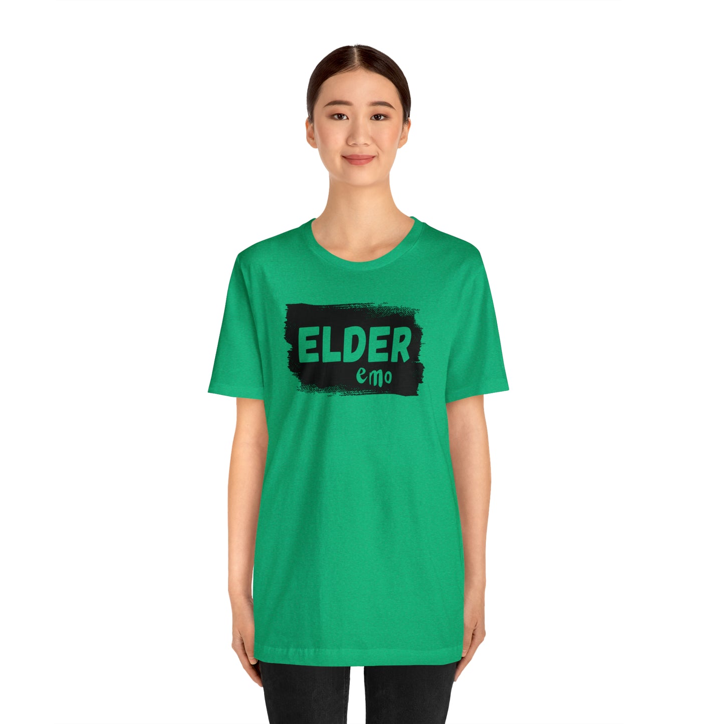 BLACK LETTER Elder Emo, Unisex Jersey Short Sleeve Tee