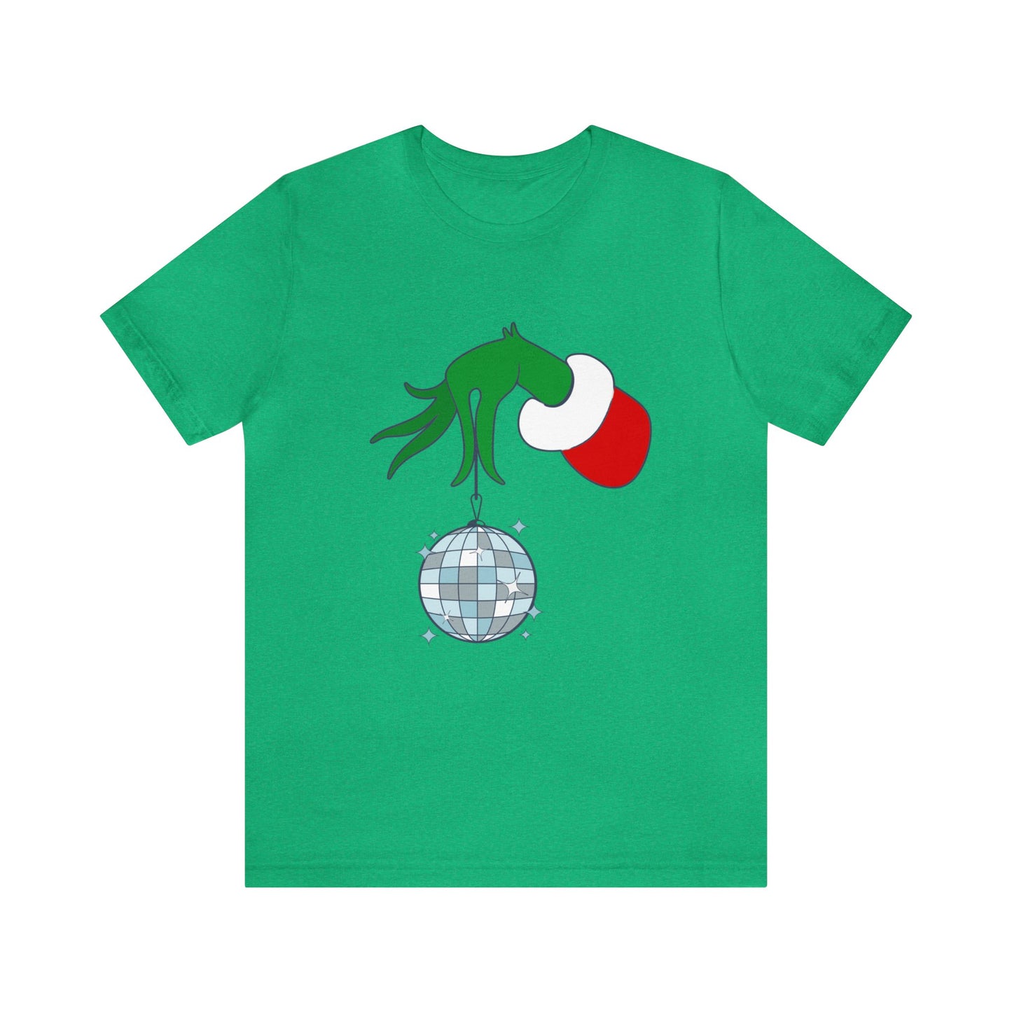 Back design - Grinchy Groovy and Bright Jingle Disco Ball - Unisex T-shirt