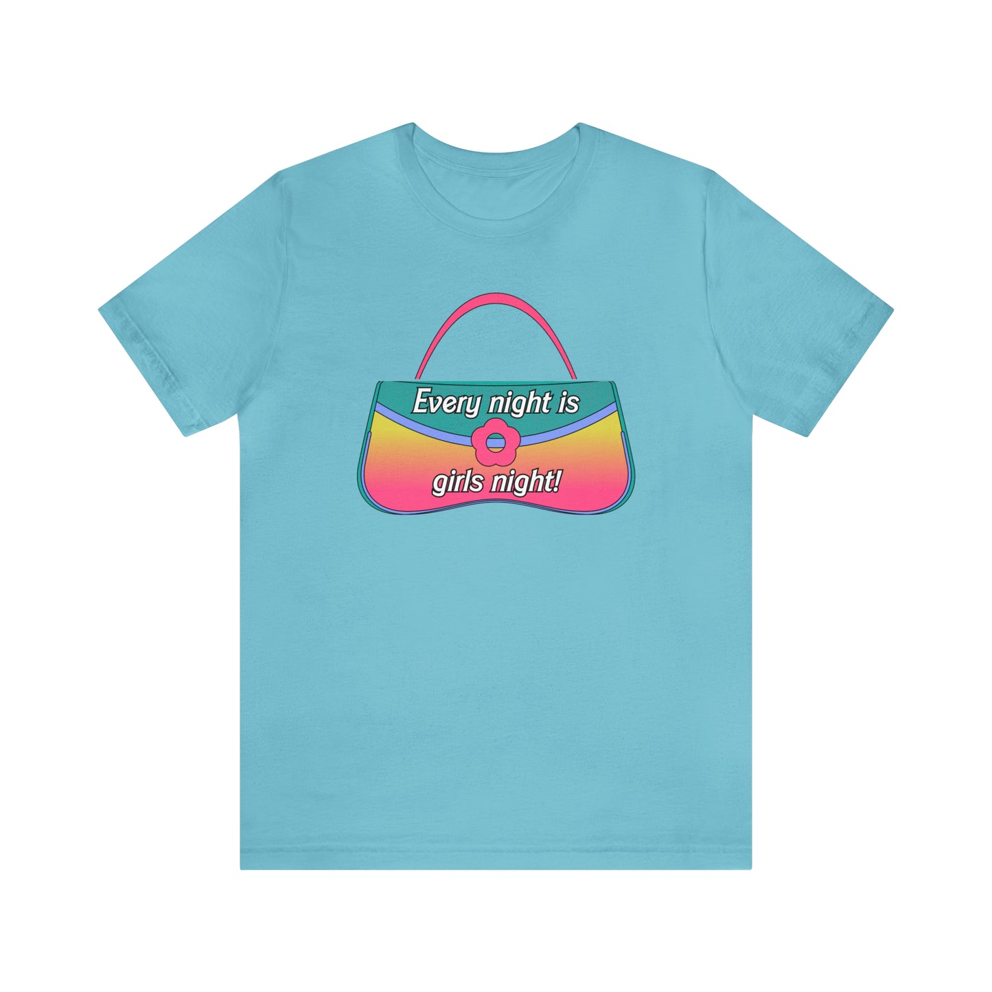 90's Purse: Every Night is Girl's Night, Unisex Jersey Short Sleeve Tee