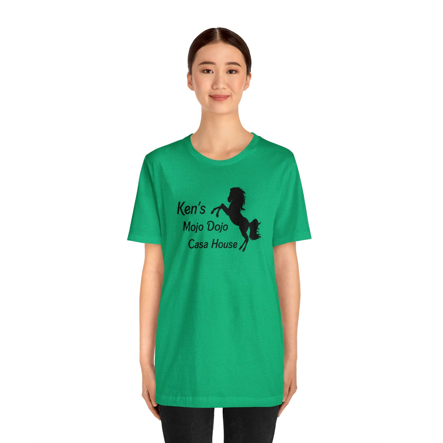 Black Silhouette Horse, Mojo Dojo Casa House, Unisex Jersey Short Sleeve Tee