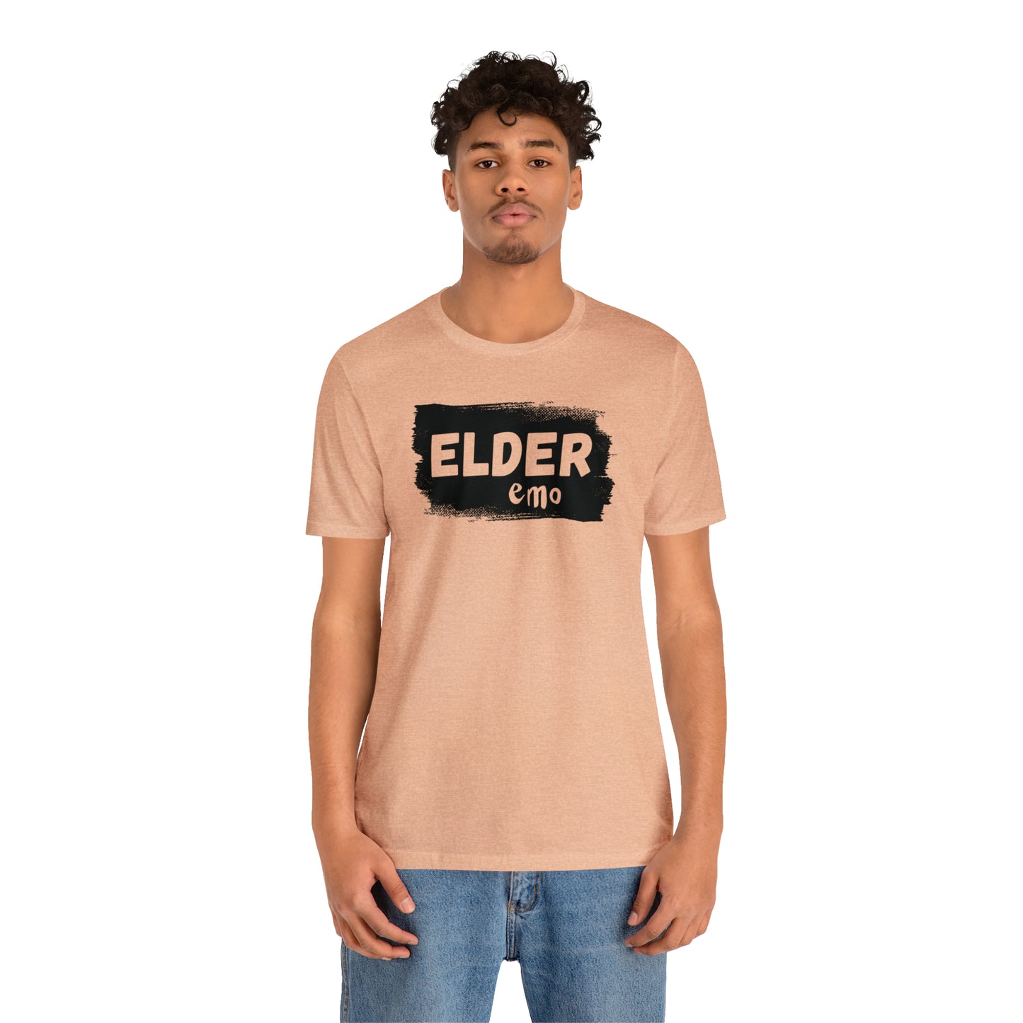 BLACK LETTER Elder Emo, Unisex Jersey Short Sleeve Tee