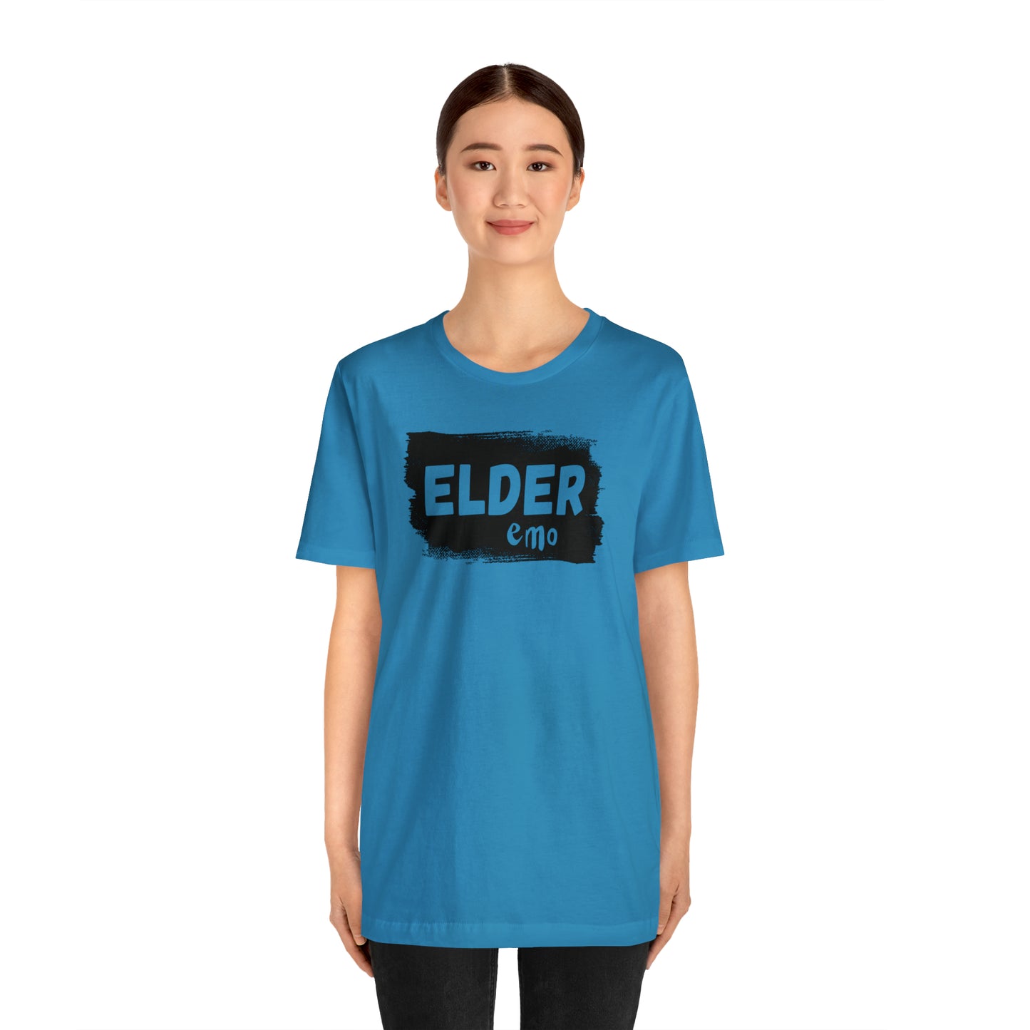 BLACK LETTER Elder Emo, Unisex Jersey Short Sleeve Tee