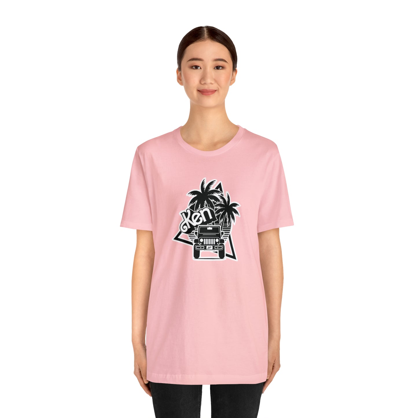 Black and White, Beep Beep Barbie KEN, Unisex Jersey Short Sleeve Tee