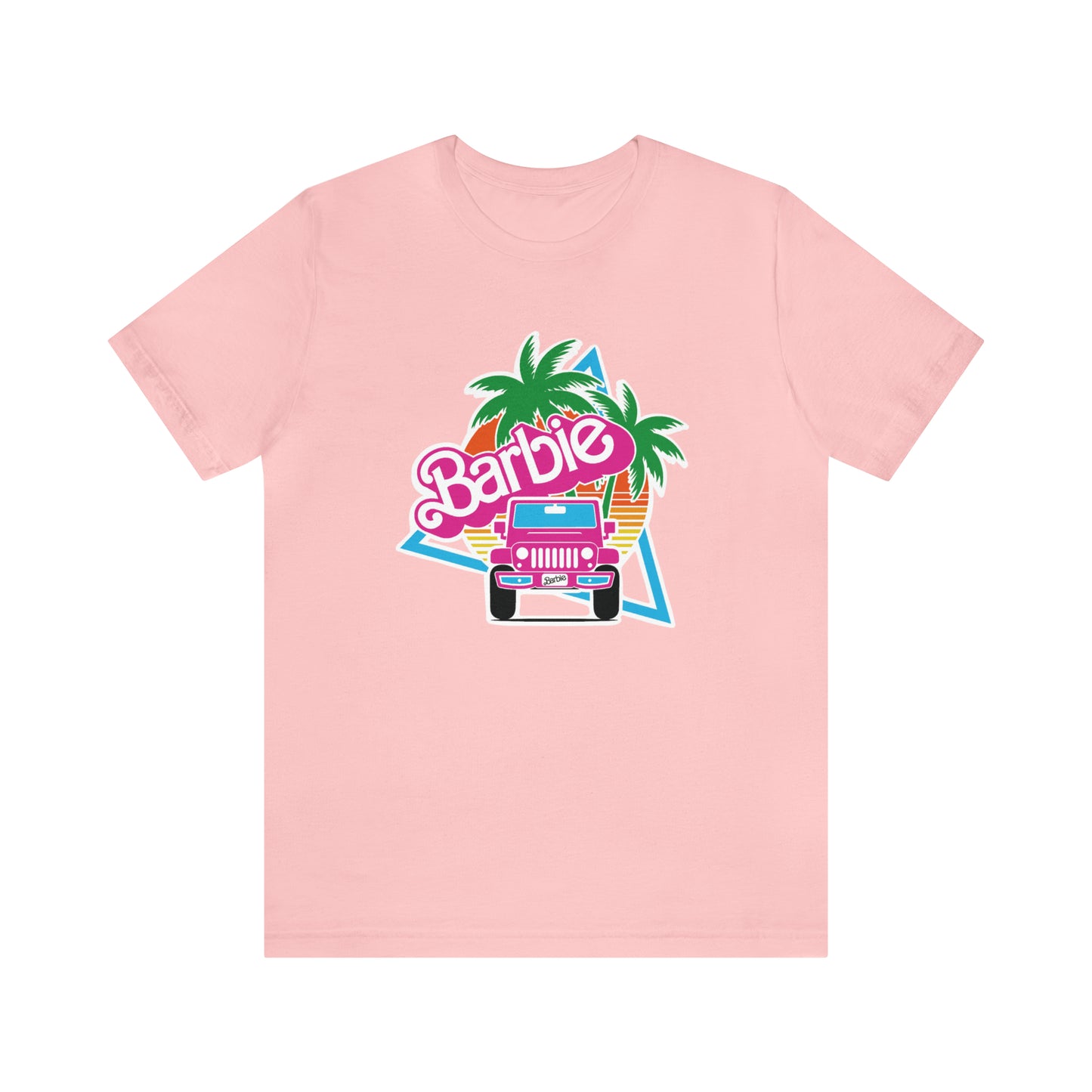 Signature Pink Barbie, Beep Beep Barbie Jeep, Unisex Jersey Short Sleeve Tee