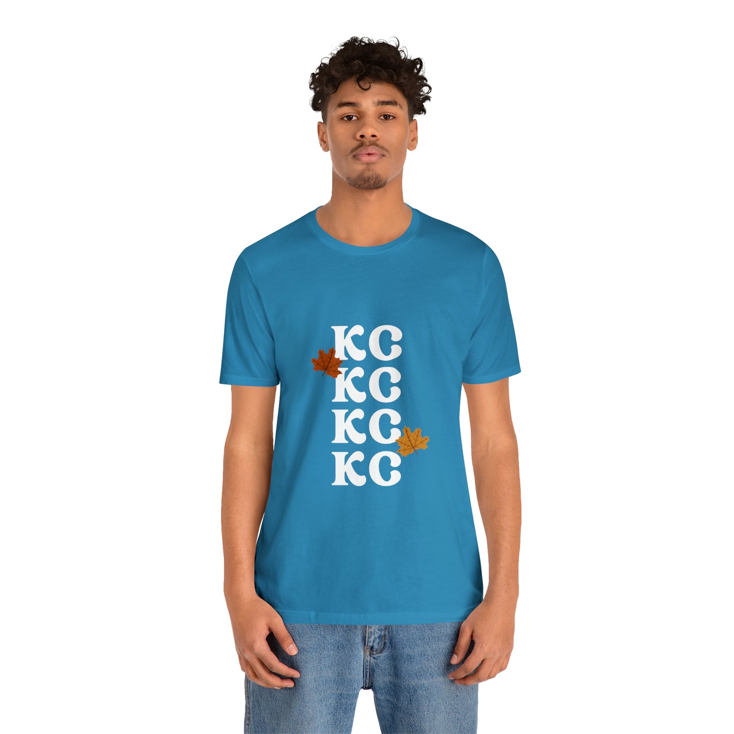 White Text - Kansas City Fall, Unisex Jersey Short Sleeve Tee