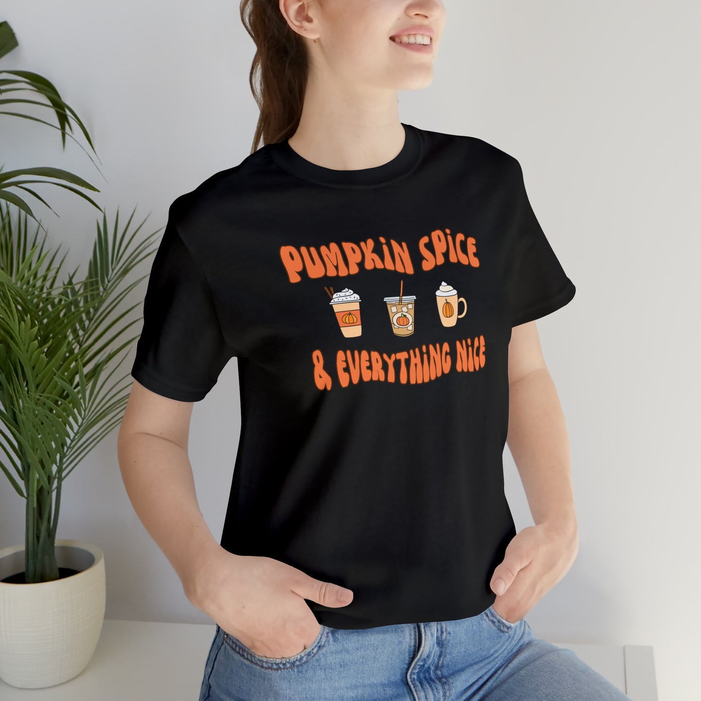 Three Pumpkin Spice, Unisex Jersey Short Sleeve Tee