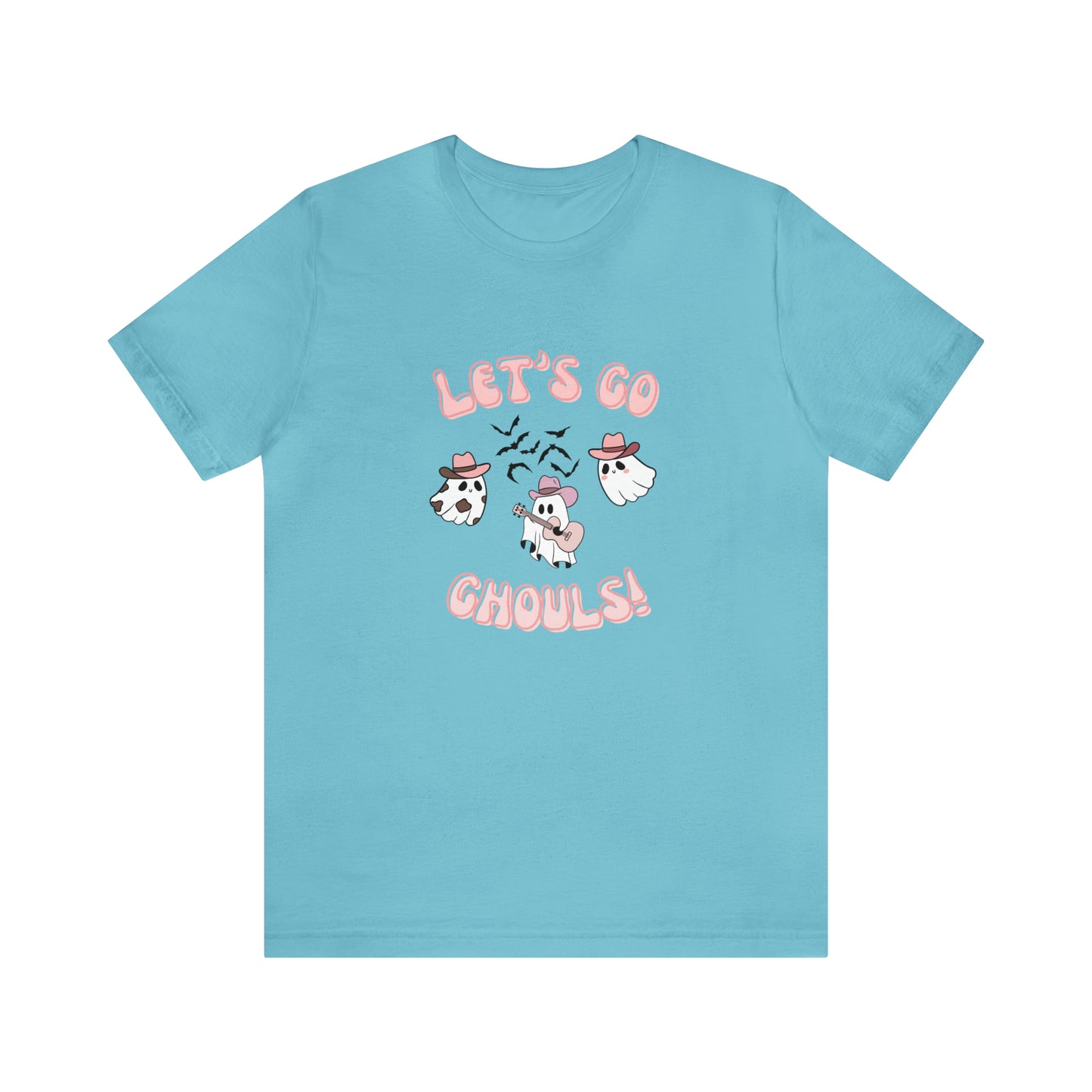 Let's Go Ghouls, retro font, Unisex Jersey Short Sleeve Tee