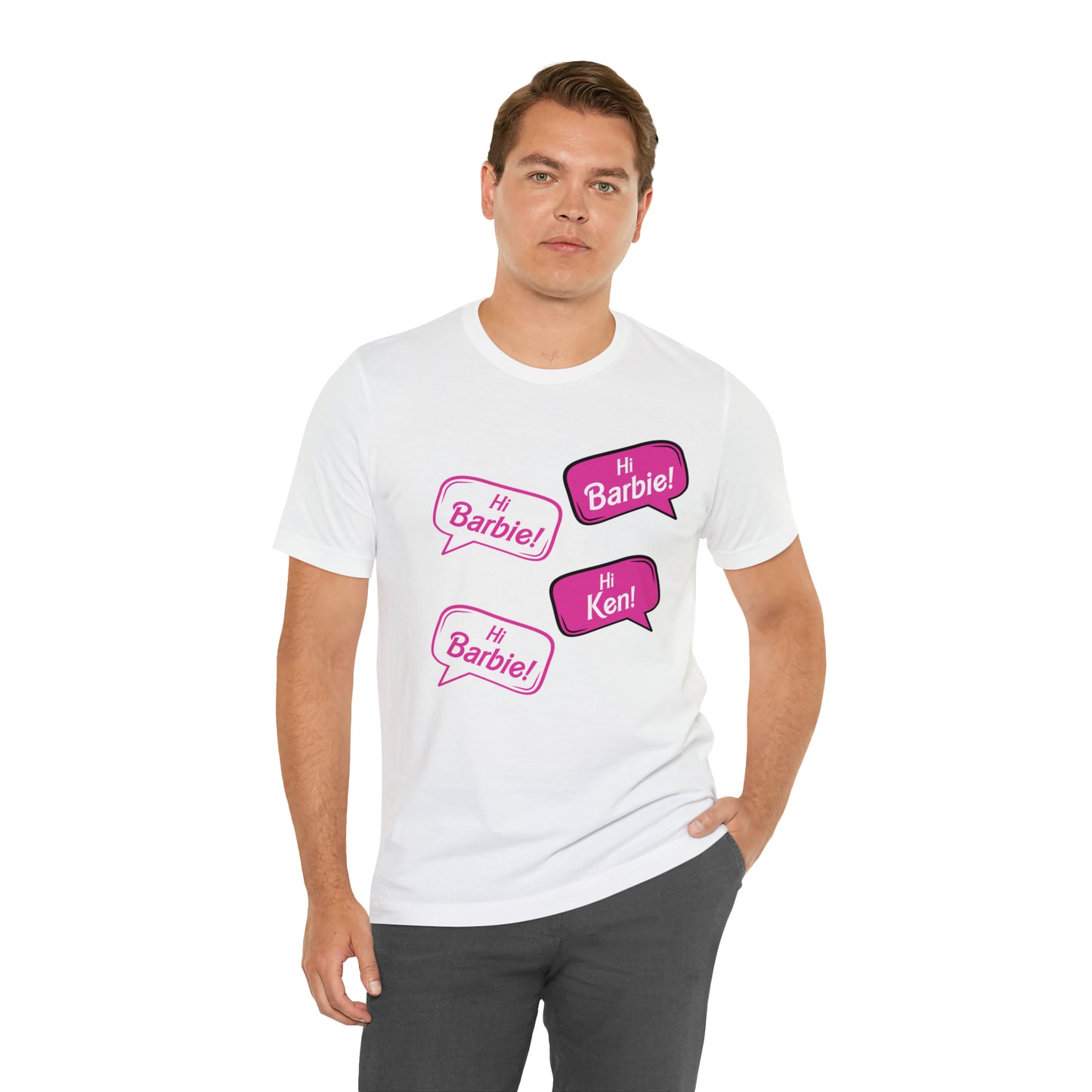 Hi Barbie Hi Ken Hi Alan, Unisex Jersey Short Sleeve Tee