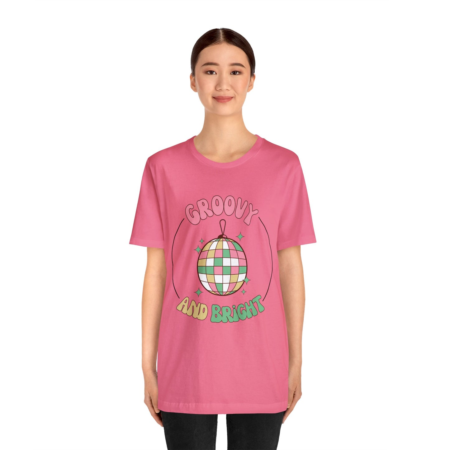 Pink Circle Merry and Bright Jingle Ball - Unisex T-shirt