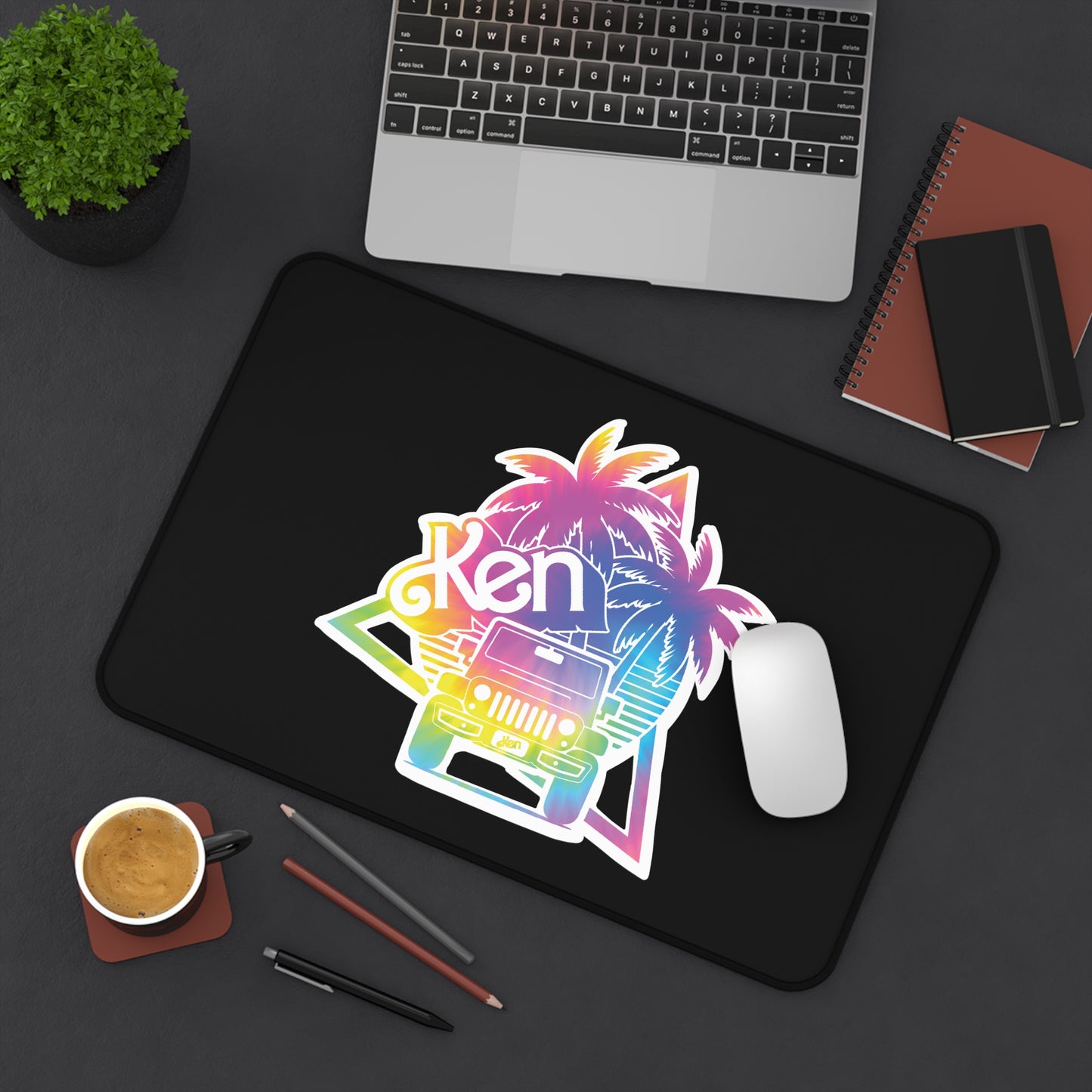 Ken Tie dye Desk Mat, 12 x 18 inches