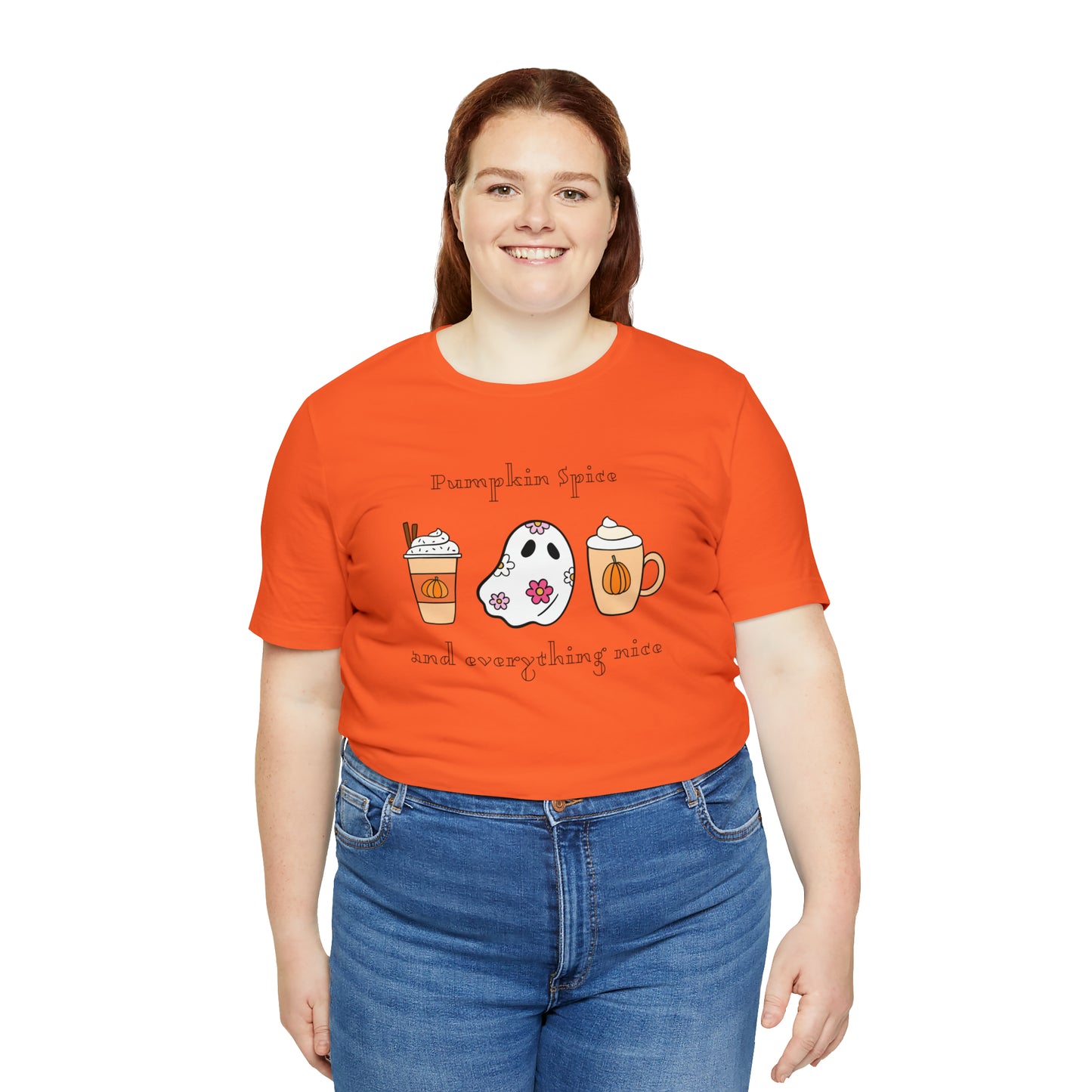 Color Flower - Pumpkin Ghost, Unisex Jersey Short Sleeve Tee
