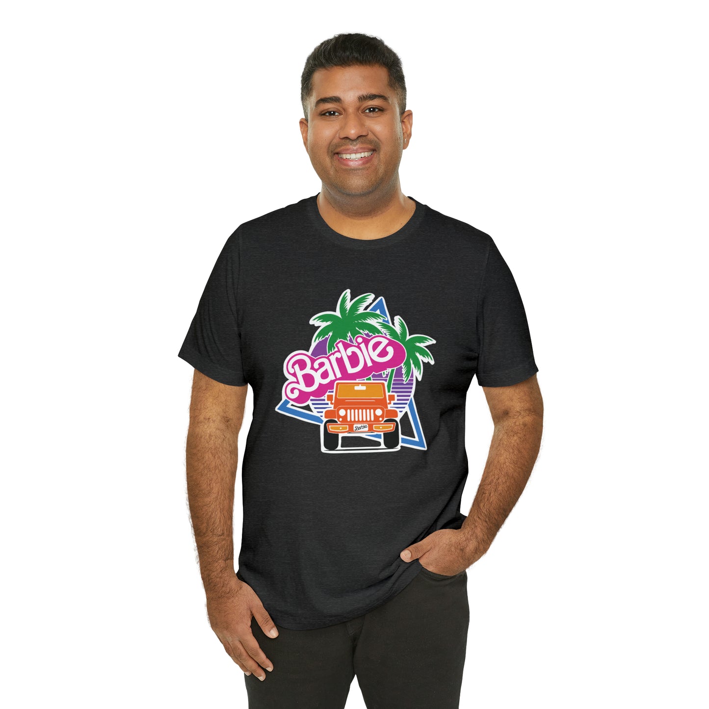 Orange, Beep Beep Barbie Jeep, Unisex Jersey Short Sleeve Tee